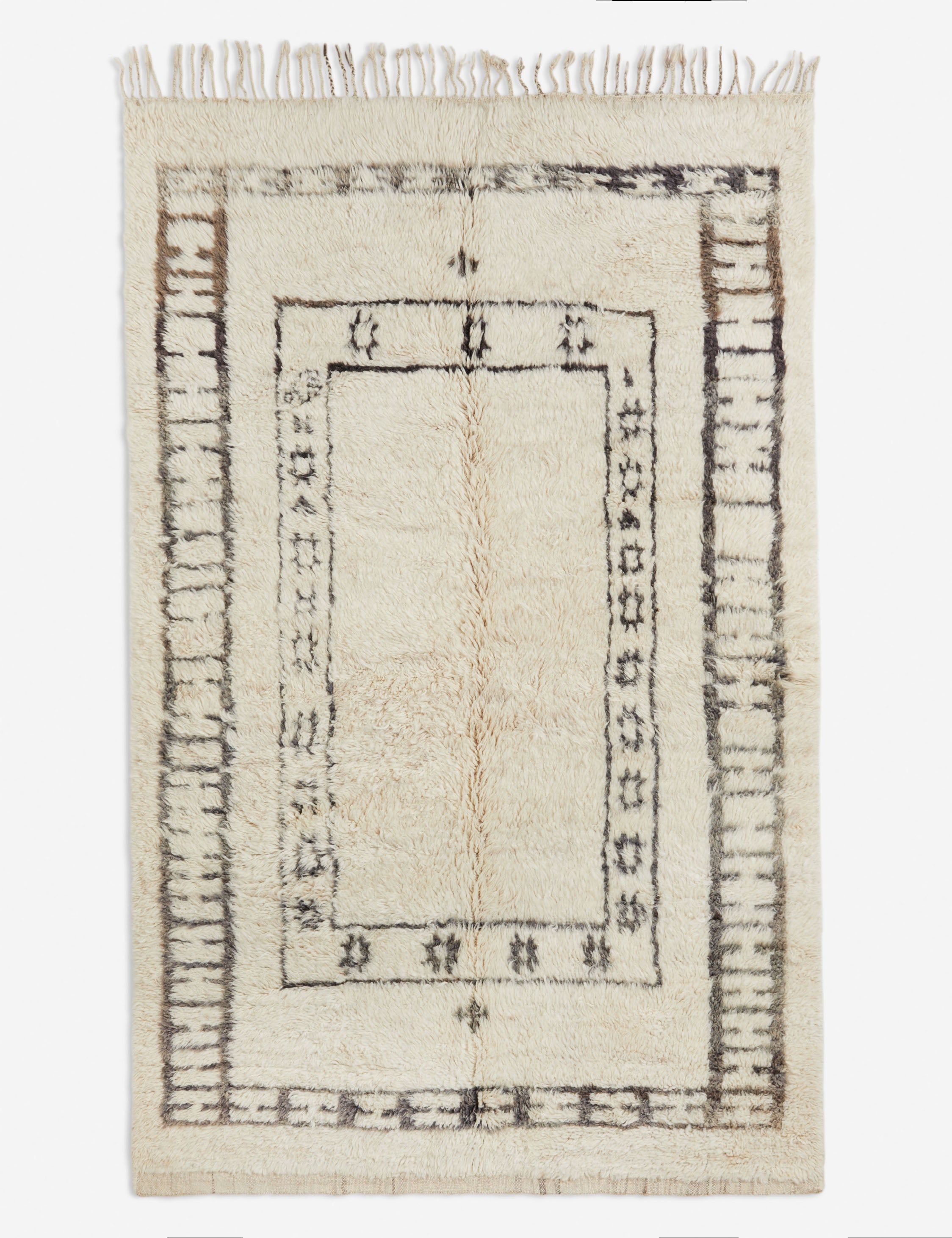 Vintage Moroccan Hand Knotted Wool Rug No. 4 - 5'7