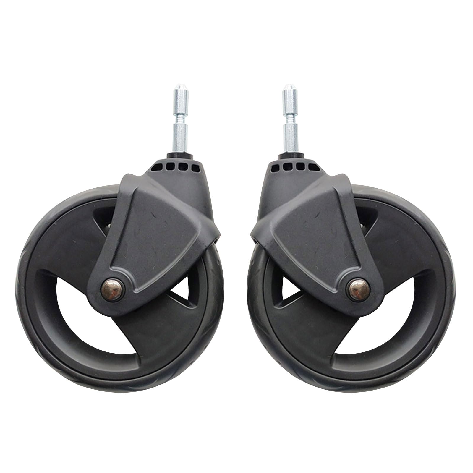 QIIIMSLSS Replacement Baby Stroller Wheels - Front & Rear Plastic Wheels Accessories for Smooth Strolling in Parks, Malls & Neighborhood Walks