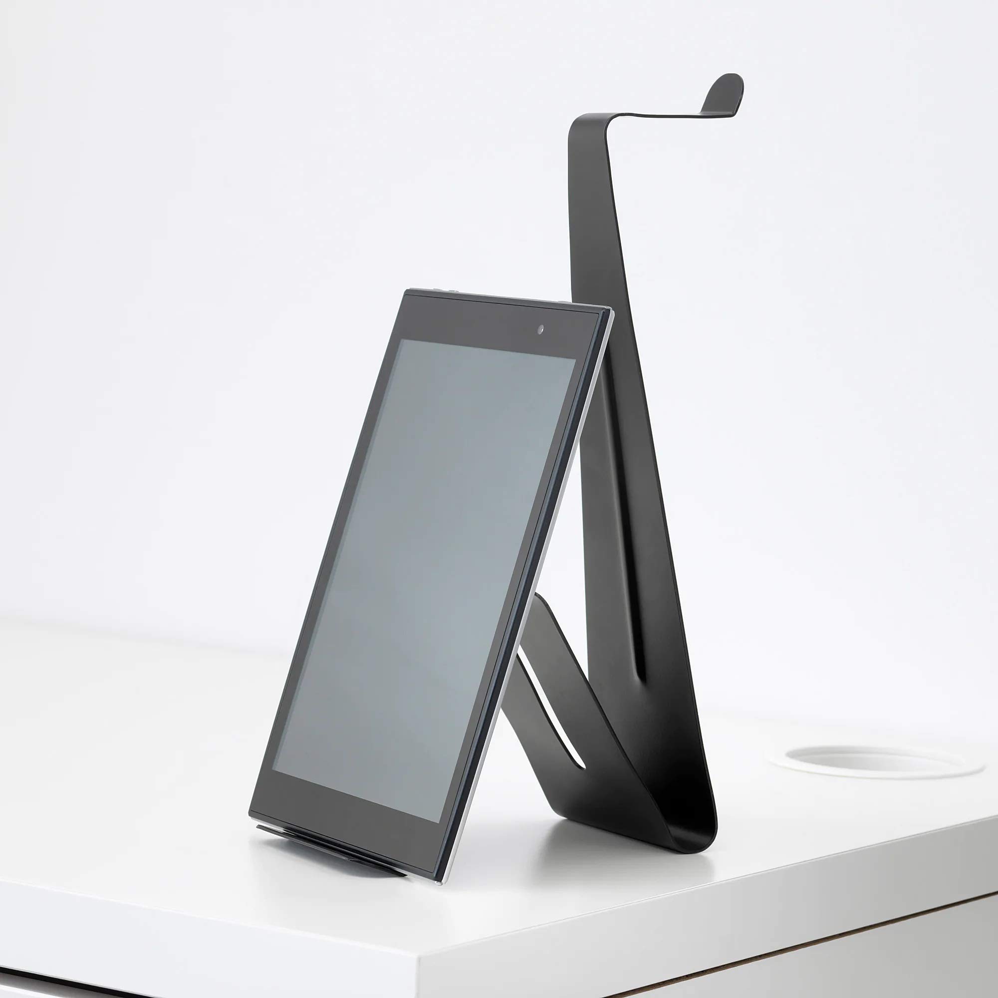 IKEA Mojlighet Headset and Tablet Stand - Black (004.342.77) | Organizer for Desk, Office & Home | Perfect for Work, Gaming & Streaming Accessories
