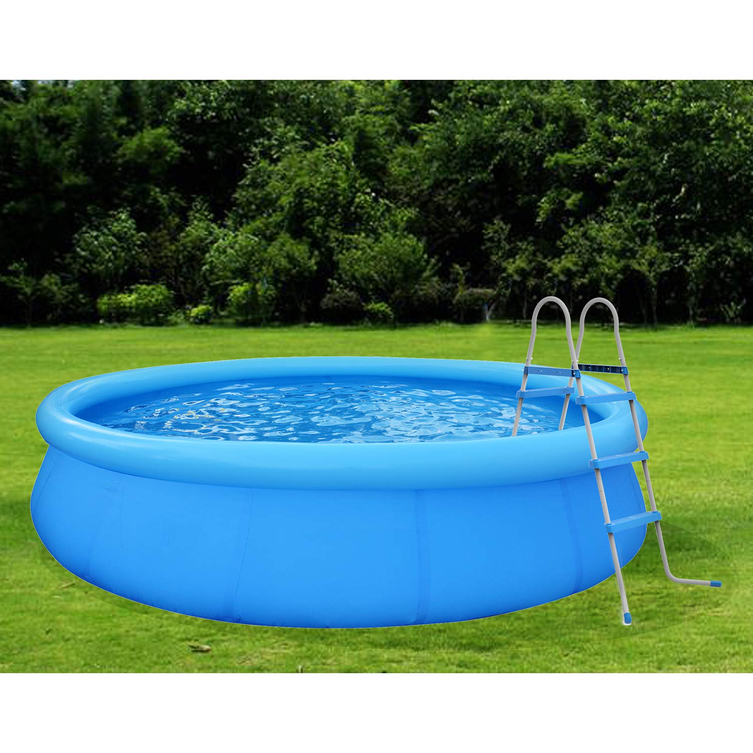 JLeisure 43 Inch Heavy Duty 3-Step A-Frame Swimming Pool Ladder - Durable Metal Steel Frame for Above Ground Pools - Perfect for Backyard, Patio, and Outdoor Use
