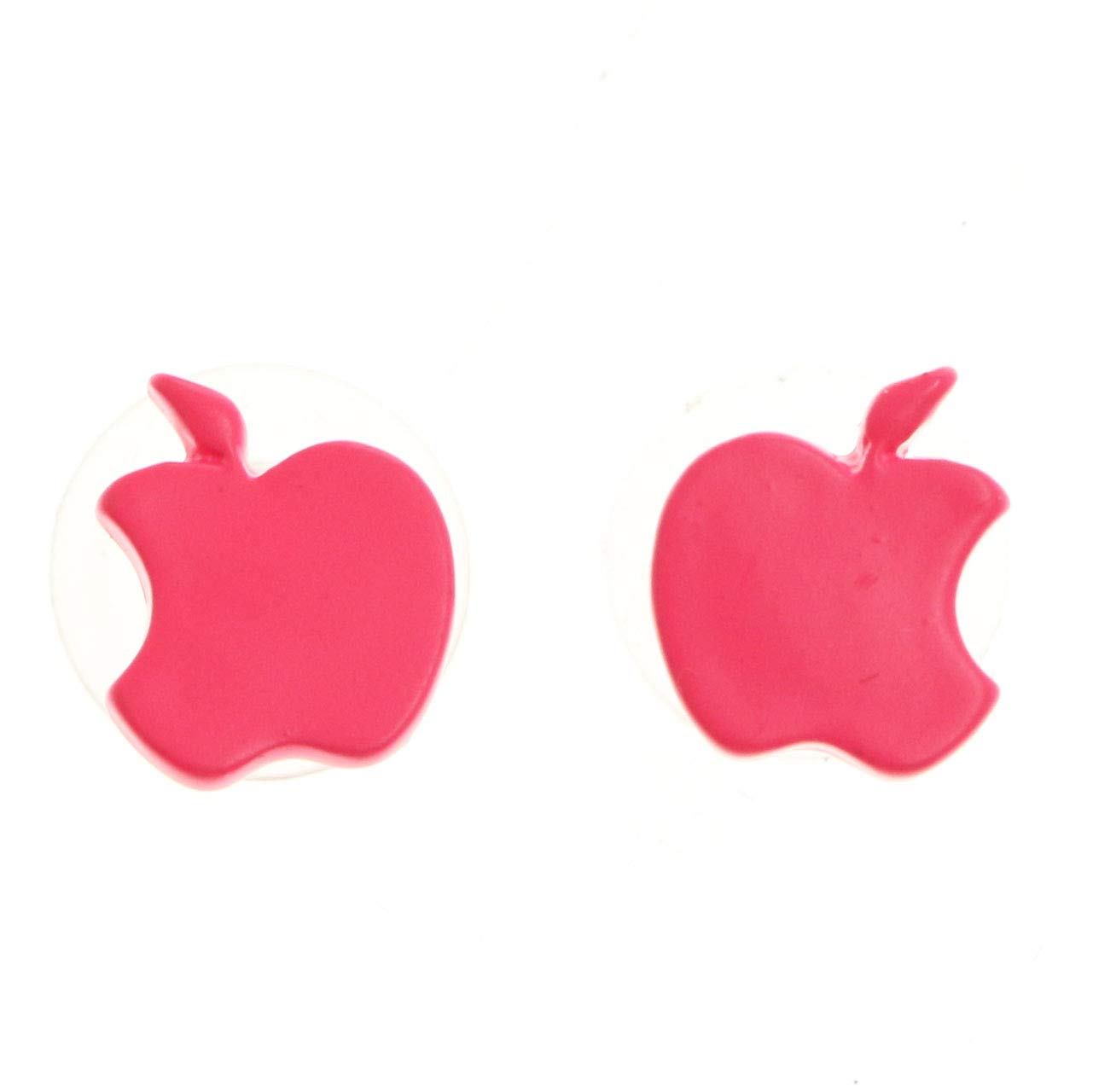 Mi Amore Apple Stud Earrings for Women - Pink Crystal Dangle Earrings for Daily Wear, Parties & Gifts