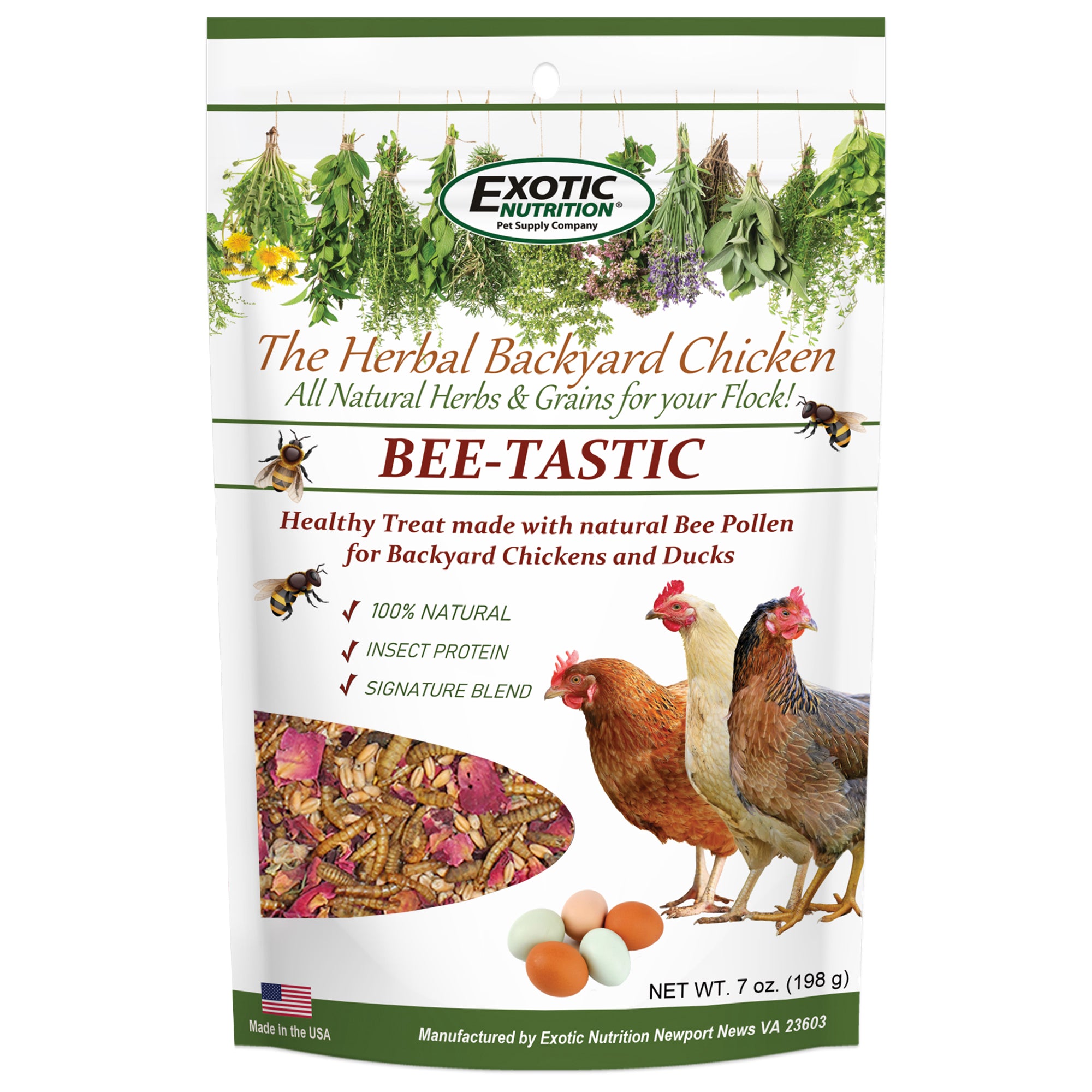 Organic Bee Pollen Chicken Treats for Backyard Hens - Healthy Poultry Snack for Egg Laying & Feather Health - Perfect for Coop Training & Flock Bonding