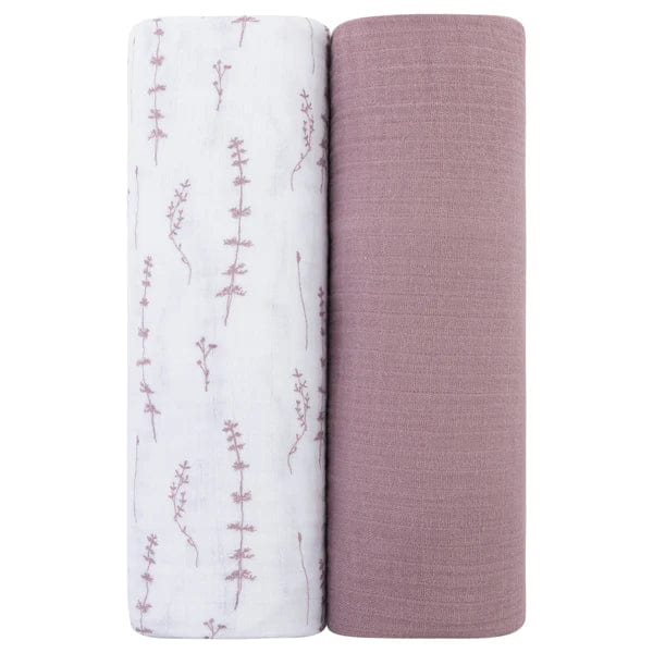 Ely's&Co. 100% Cotton Muslin Swaddle Blankets for Babies (2 Pack) - Soft & Breathable for Newborn Swaddling, Nursing Cover, Stroller Blanket