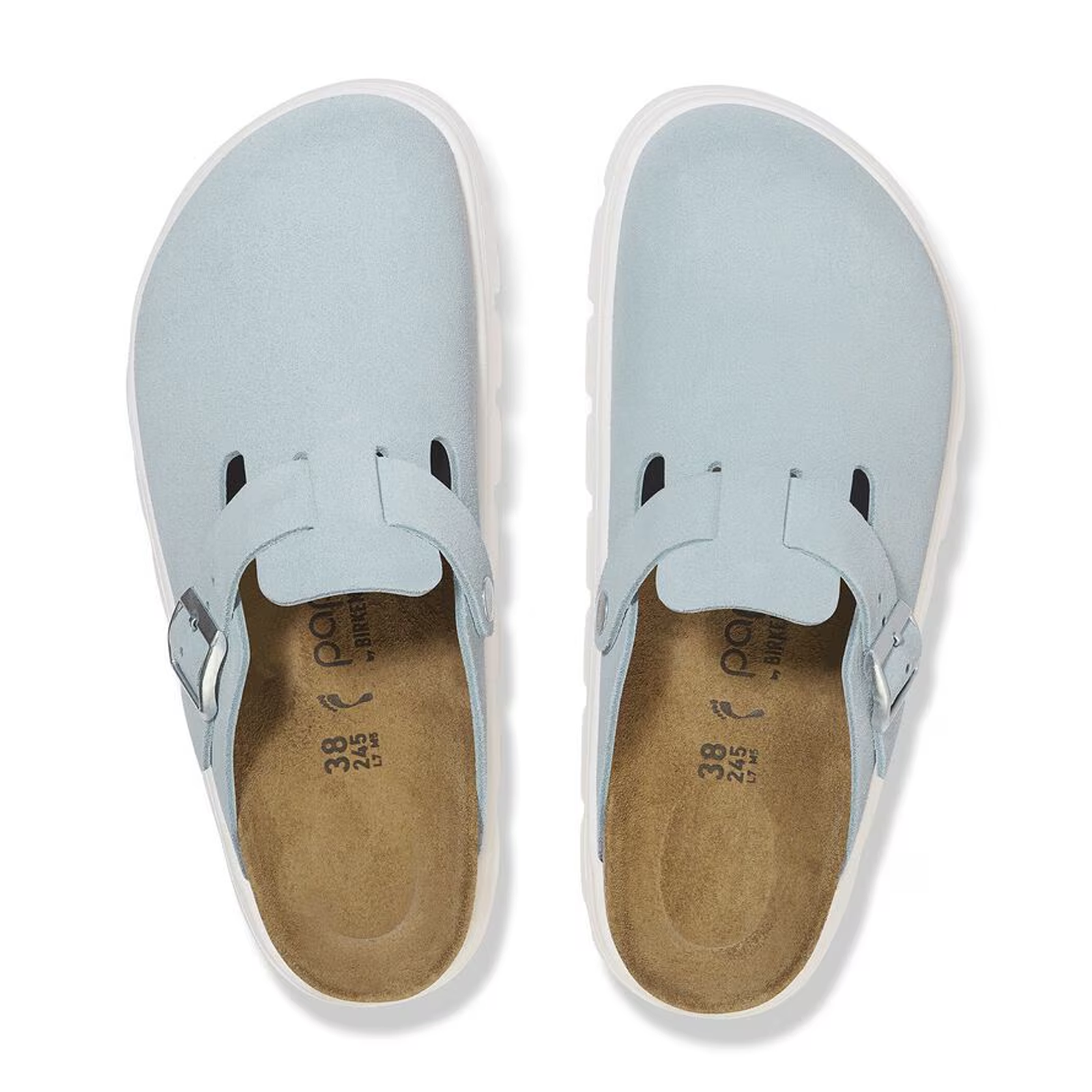 Birkenstock Boston Chunky Narrow Clog (Women)   Baby Blue Suede