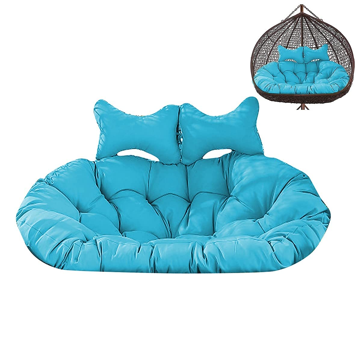 Premium Hanging Basket & Egg Chair Cushions - Thickened Patio Swing Seat Cushion Set with Pillow for Indoor/Outdoor Use - Perfect for Garden, Porch, Balcony Relaxation