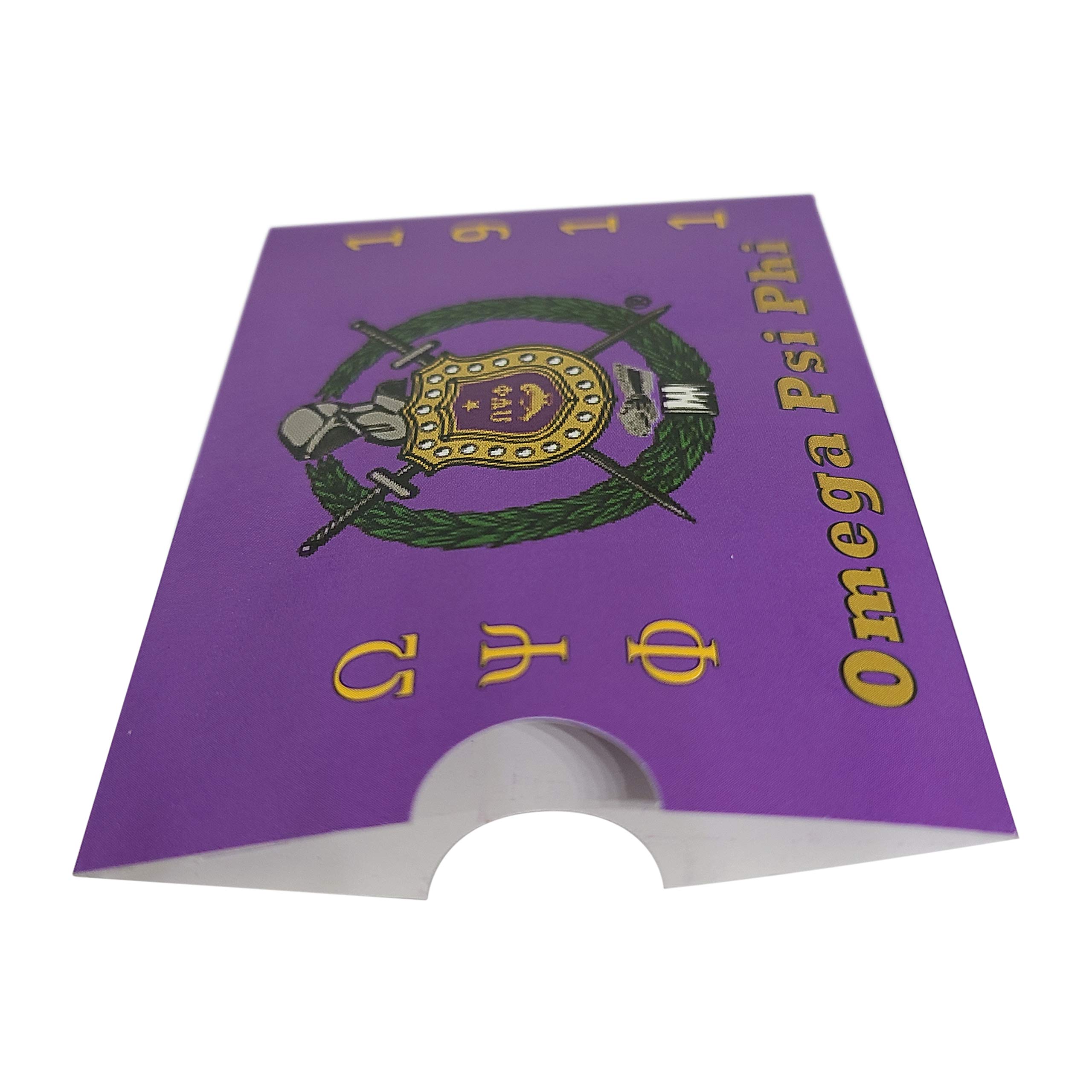 6 Pack Omega Psi Phi Fraternity Gift Card Holders with Envelopes - Perfect for Greek Life Events, Graduation Gifts & Brotherhood Celebrations