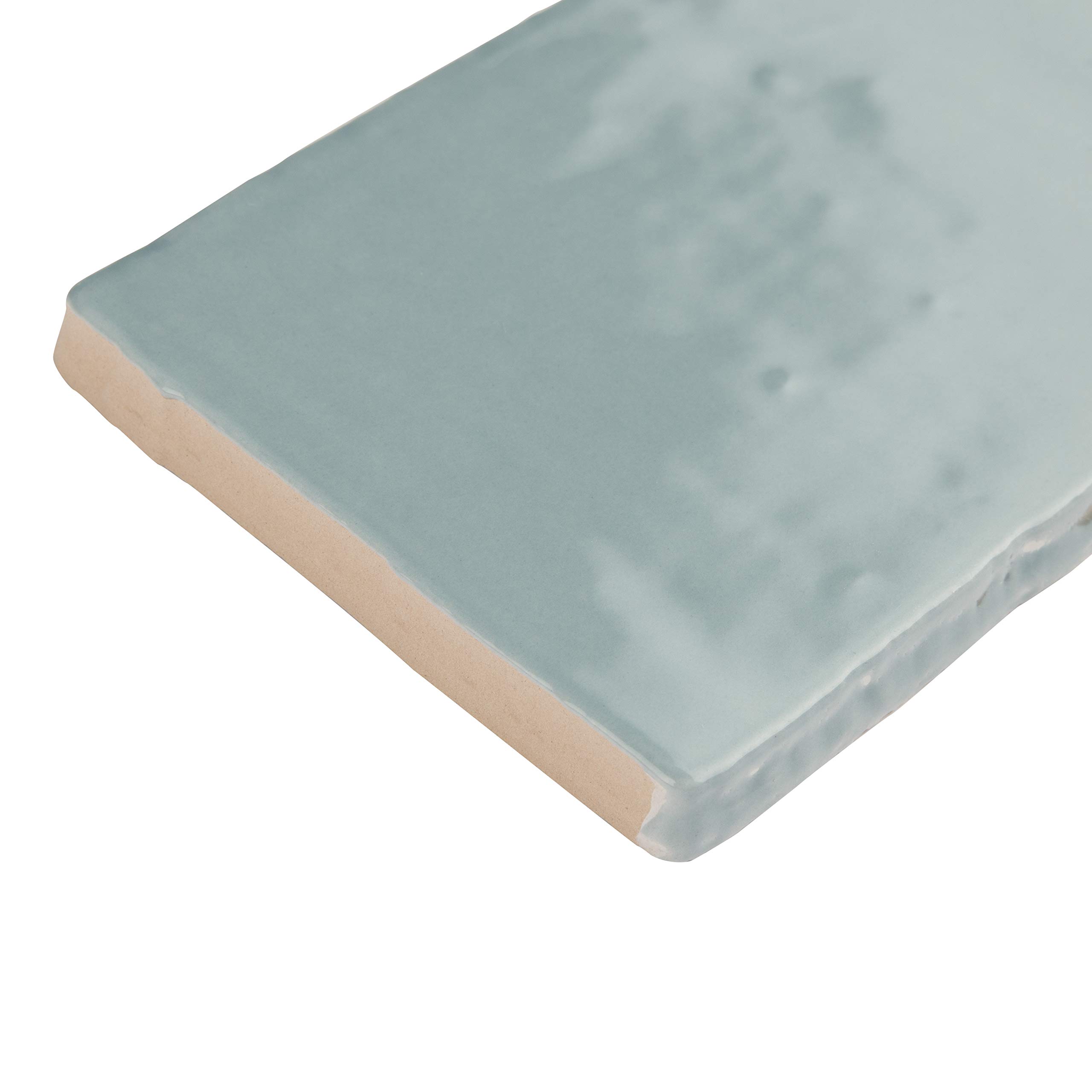 SomerTile WNU36CAC Penn Aqua Ceramic Wall Tile 3x6 Inch - Waterproof Blue Subway Tile for Kitchen Backsplash, Bathroom Shower & Pool Surround - Matte Finish Ceramic Mosaic Tile (10 Sheets/Box)