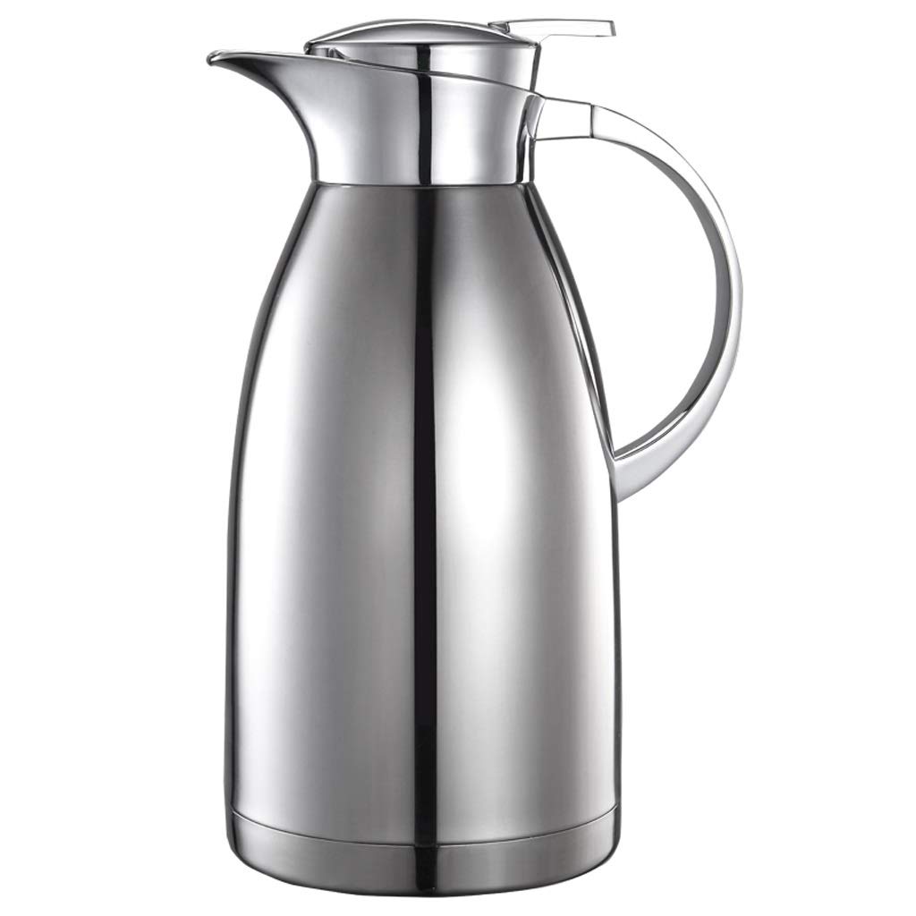 Premium 2L Stainless Steel Thermal Carafe - Double Wall Vacuum Insulated Coffee Thermos for Hot & Cold Beverages - Keeps Coffee, Tea, Juice & Water Hot/Cold for Hours - Perfect for Office, Home, Camping & Outdoor Use (304 Stainless Steel, Large Capacity)