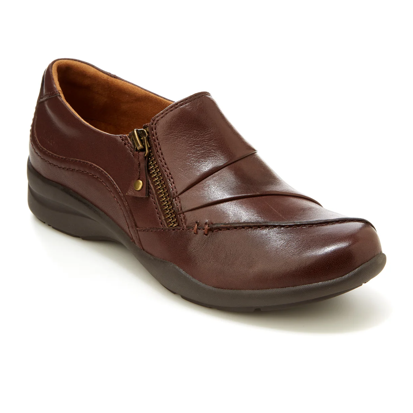 Jambu Thea Slip On Women's Shoes - Comfortable Dark Brown Casual Loafers for Walking, Travel & Everyday Wear