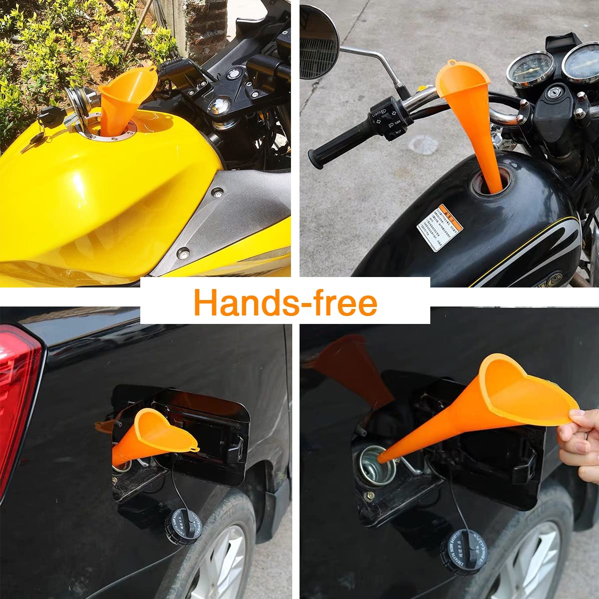Multi-Purpose Large Plastic Funnel with Hose - Heavy Duty Oil Funnel for Automotive & Motorcycle Maintenance - Perfect for Engine Oil Changes, Diesel, Kerosene & Gasoline Transfer - Ideal for DIY Car Care, Garage Use & Fluid Management