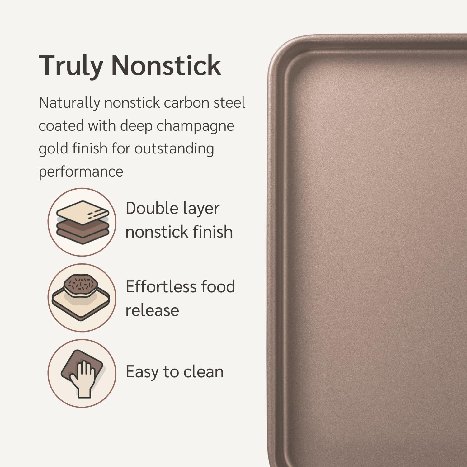 Premium PFOA-Free Nonstick Baking Pans Set - 4-Piece Bundle (2 Half Sheet Pans 13x18