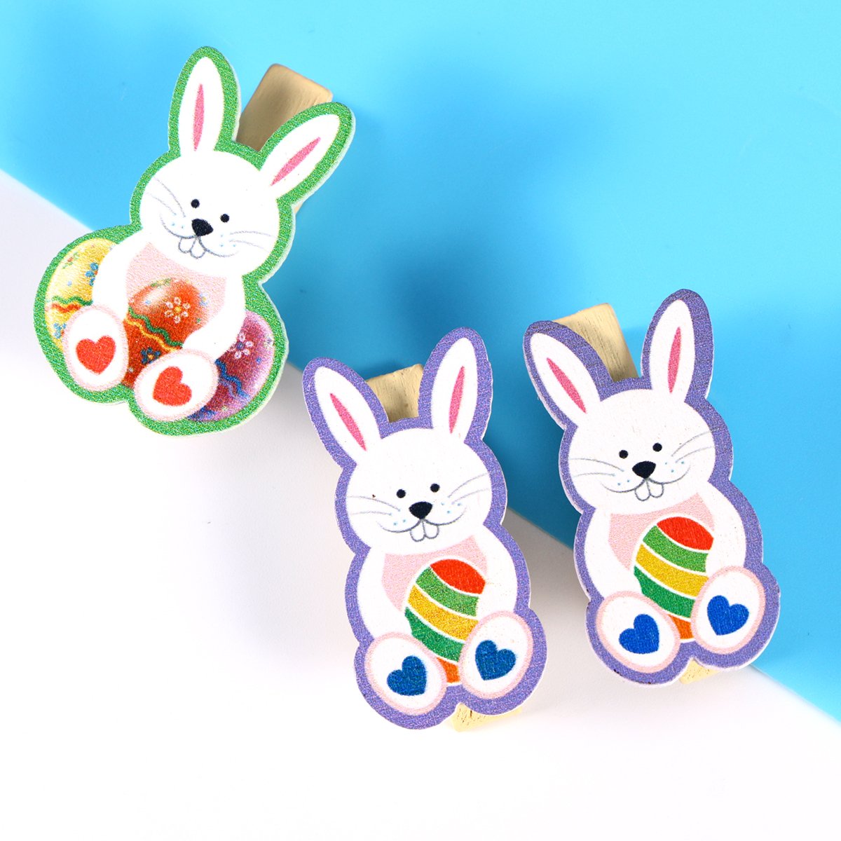 KESYOO 10pcs Easter Photo Clips - Cute Cartoon Wooden Pegs for Photos, Rabbit-Shaped Picture Hangers - Perfect for Easter Decor, Scrapbooking & DIY Crafts