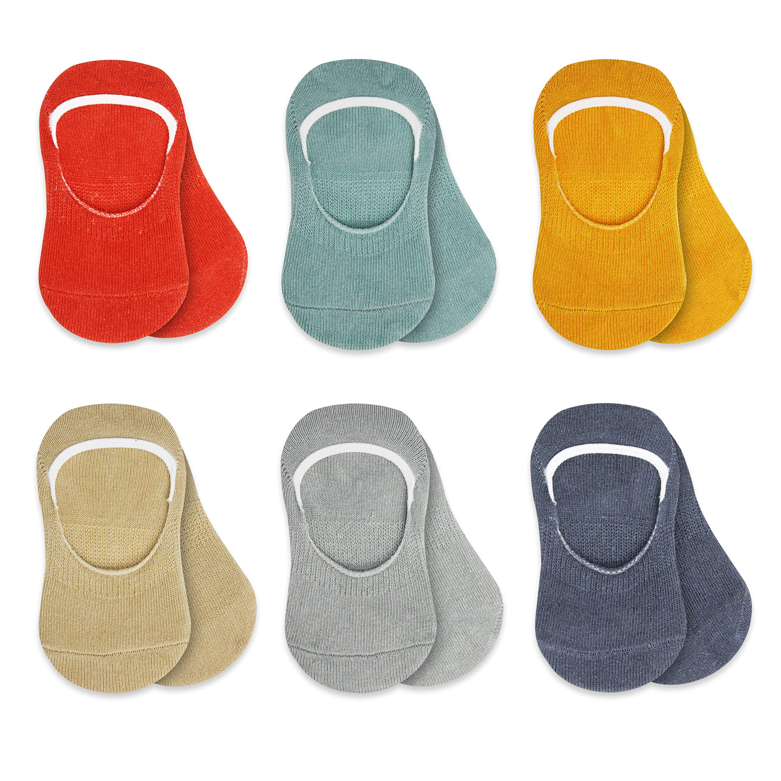 Bistyle Baby No Show Socks 6 Pairs - Soft Cotton Anti-Allergic Newborn Infant Toddler Socks for Boys & Girls - Breathable Low Cut Ankle Socks for Everyday Wear, Playtime & School