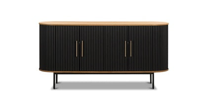 Modern Noir Sideboard - Stylish Mid-Century Buffet Cabinet for Dining Room & Living Room Storage | Perfect for Home Decor & Organizing Dishes, Linens & Entertainment Essentials