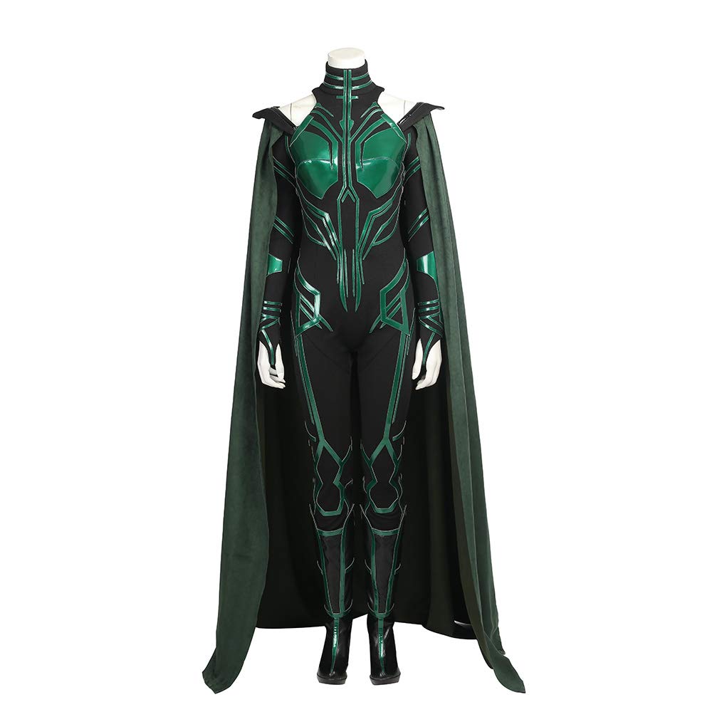 Hela Cosplay Costume for Women - Marvel Super Villain Jumpsuit with Detachable Cloak - Halloween Party, Comic Con & Cosplay Events Outfit