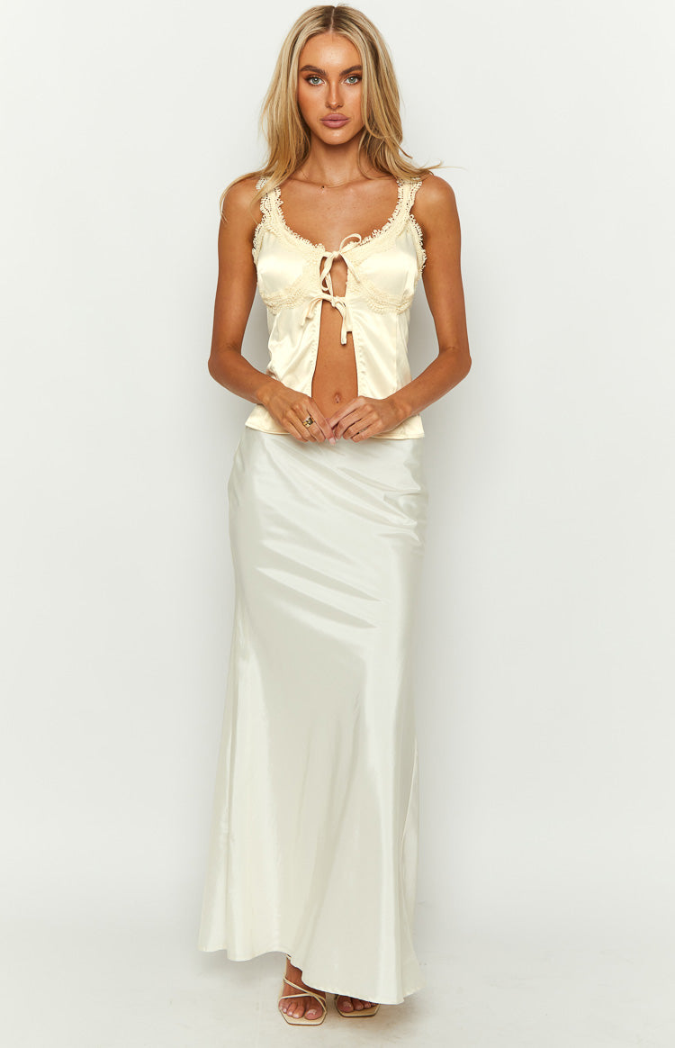 Ebony Baby Yellow Lace Cami Top - Elegant Lace Camisole for Women | Perfect for Date Nights, Weddings & Special Occasions