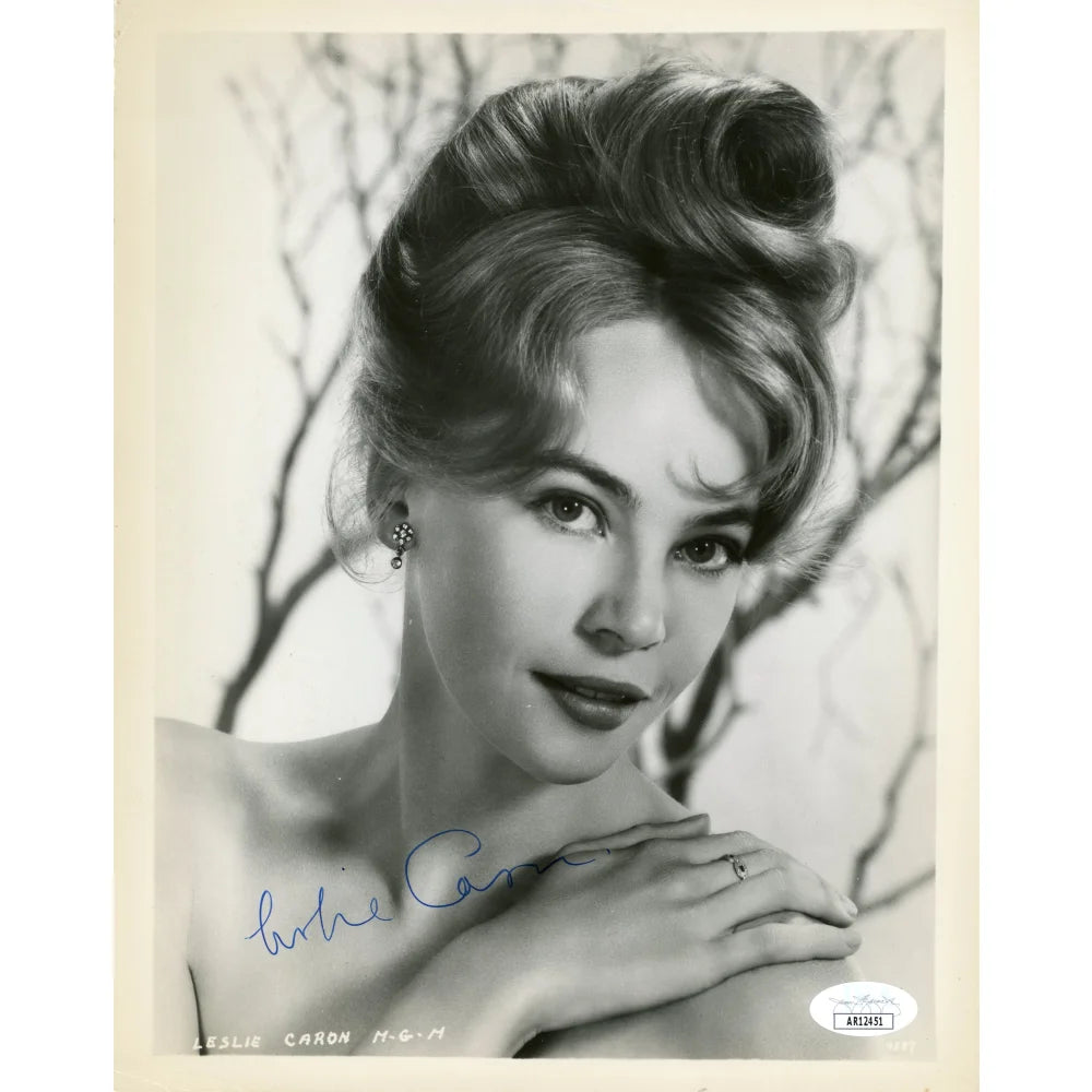 Leslie Caron Autographed 8x10 Photo with JSA COA - Signed Memorabilia of French Actress - Perfect for Movie Collectors, Film Memorabilia Displays & Vintage Hollywood Decor