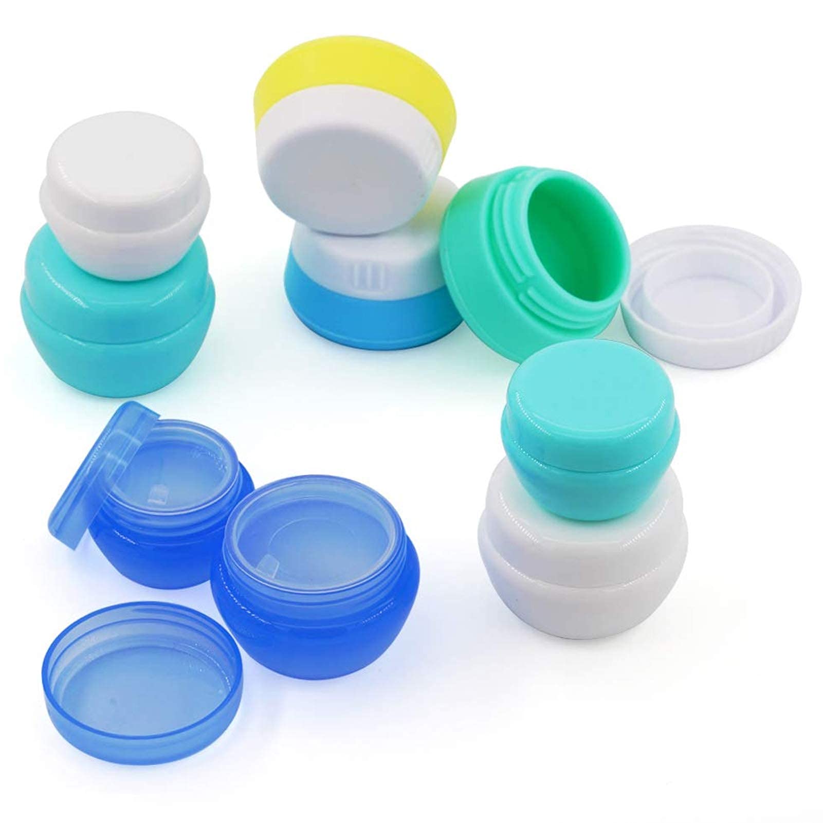 Travel Size Silicone & PP Cream Jars Set - Leakproof Empty Lotion Containers with Clear Toiletry Bag for Cosmetics, Makeup & Toiletries | Perfect for Airplane Carry-on, Vacation Essentials & TSA Compliance