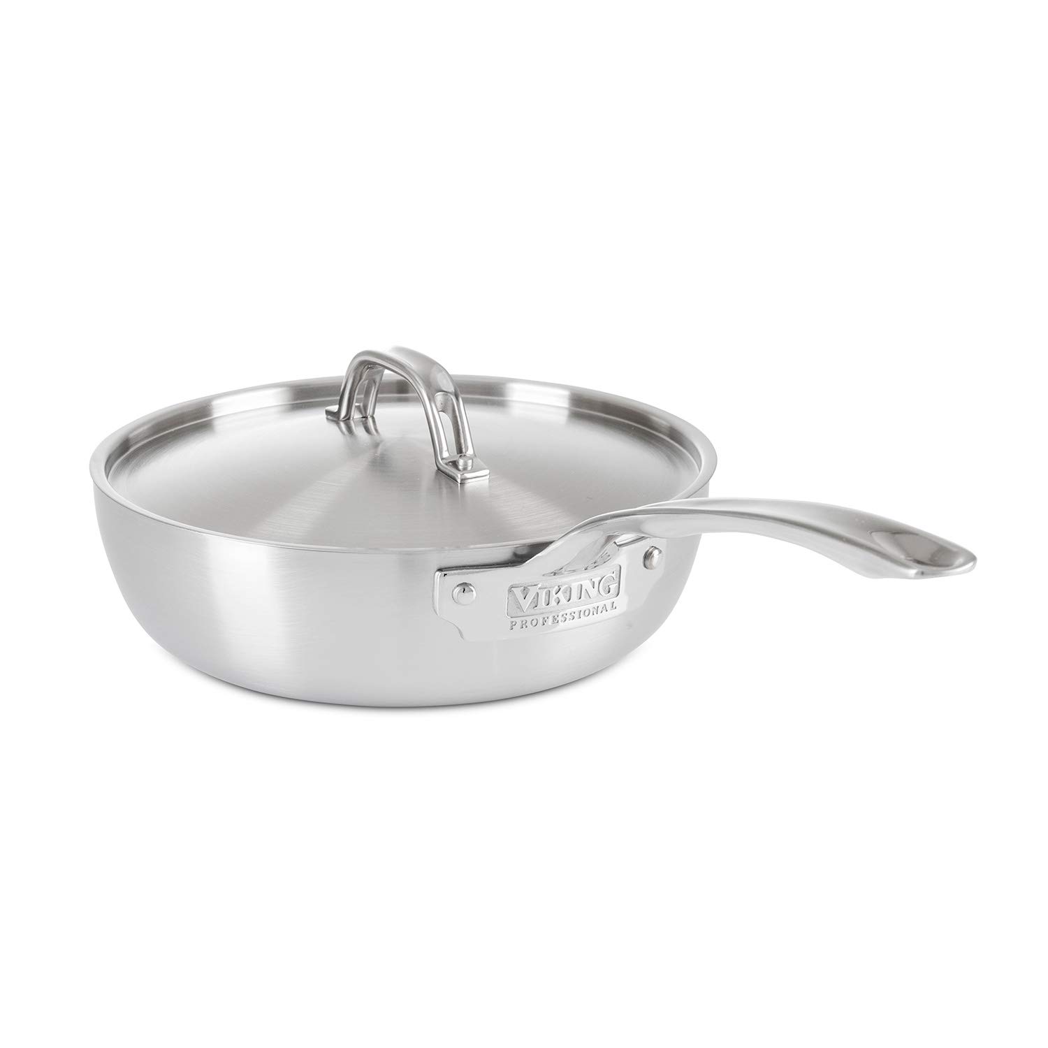 Viking 5-Ply Stainless Steel Sauce Pan with Lid - 3 Quart Saucier Cooking Pot - Dishwasher & Oven Safe - Induction Compatible - Silver - Perfect for Soups, Sauces, and Pasta Cooking