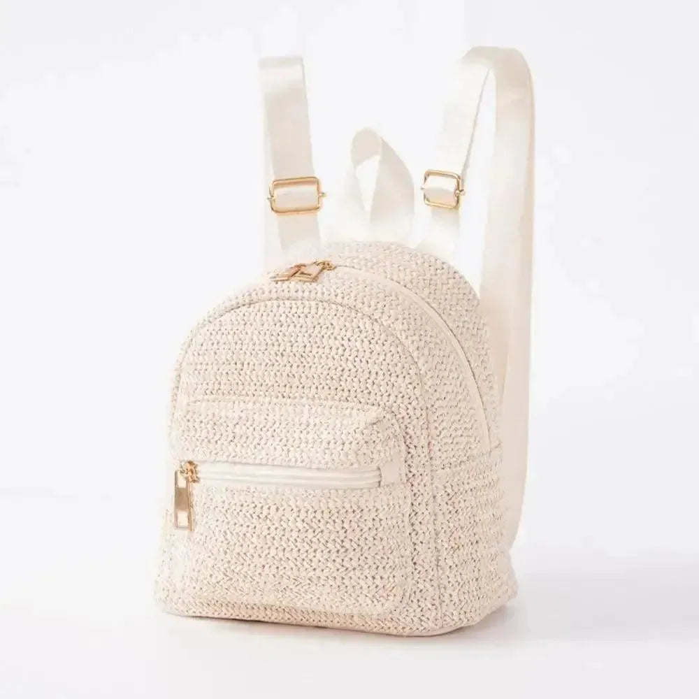 Stylish Straw Woven Backpack for Women - Trendy Summer Beach Bag, Boho Chic Purse for Travel, Shopping & Outdoor Adventures