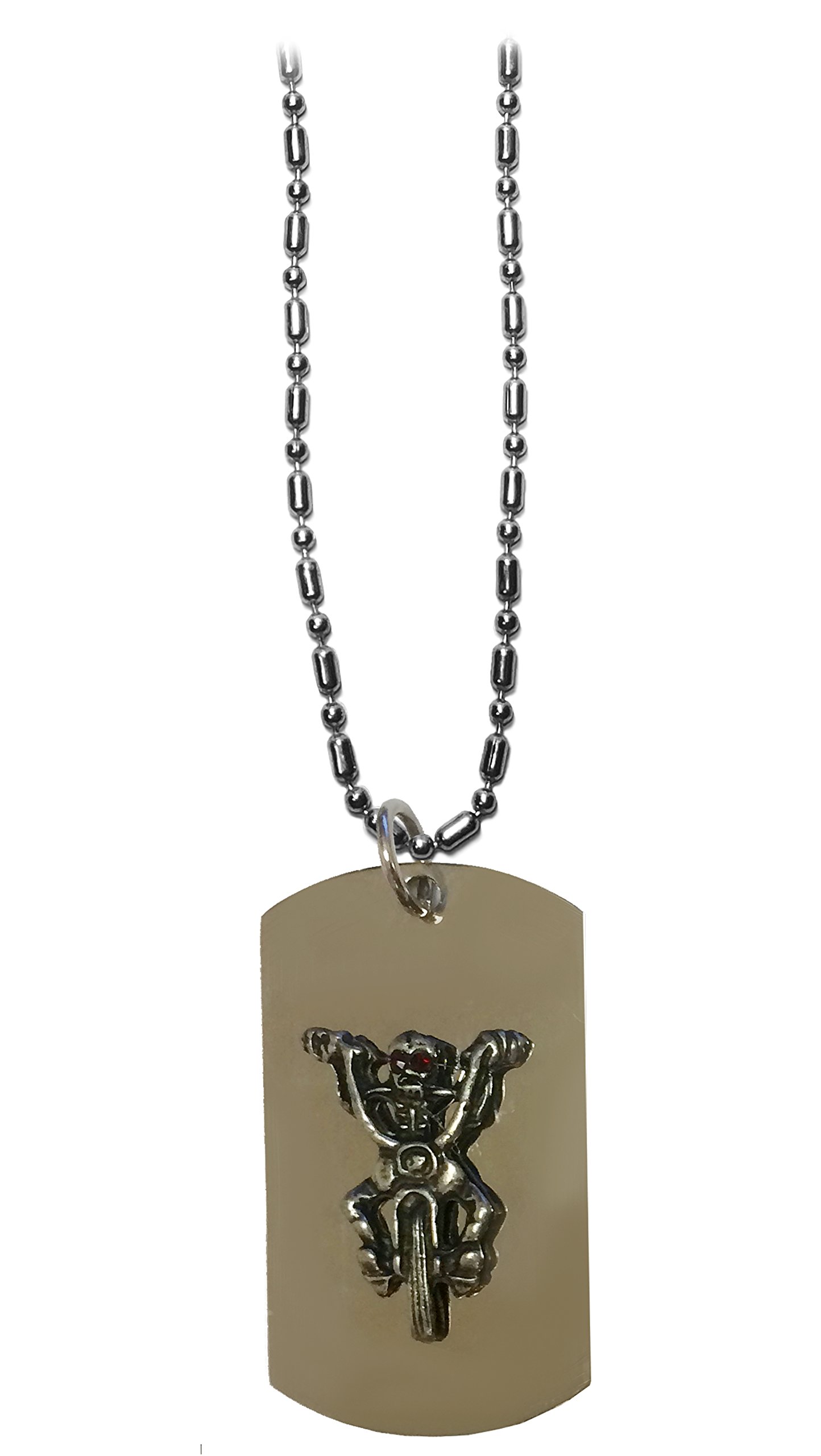 Shark Skull Biker Hat with Pewter Emblem - Military Style Dog Tag, Luggage Tag, Keychain & Necklace for Motorcycle Riders, Outdoor Adventures & Gothic Fashion