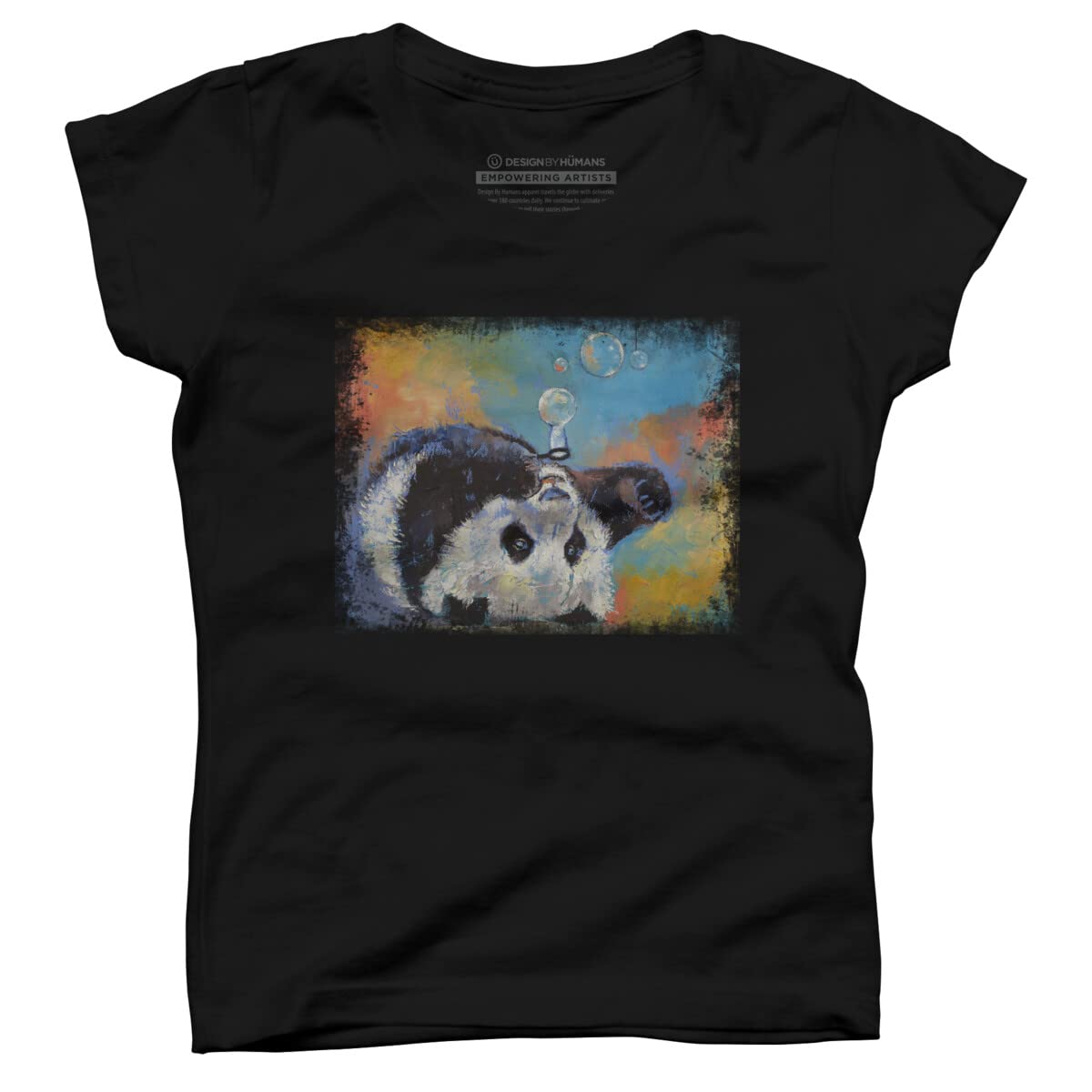 Design By Humans Creese Blowing Bubbles Graphic T-Shirt for Girls - Soft Cotton Tee - Cute Casual Outfit for School, Playdates & Weekend Wear