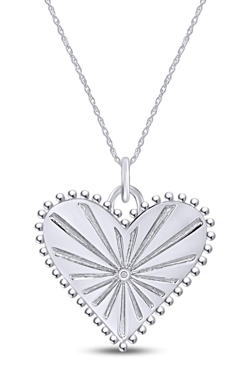 14K Gold Plated 925 Sterling Silver Coin Heart Pendant Necklace with 18