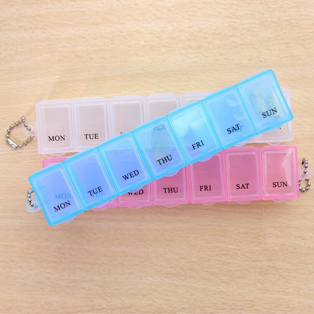 2-Pack Blue 7-Day Travel Pill Organizer - Portable Weekly Medication Case Holder with Daily Compartments | Perfect for Travel, Work, and Home Use