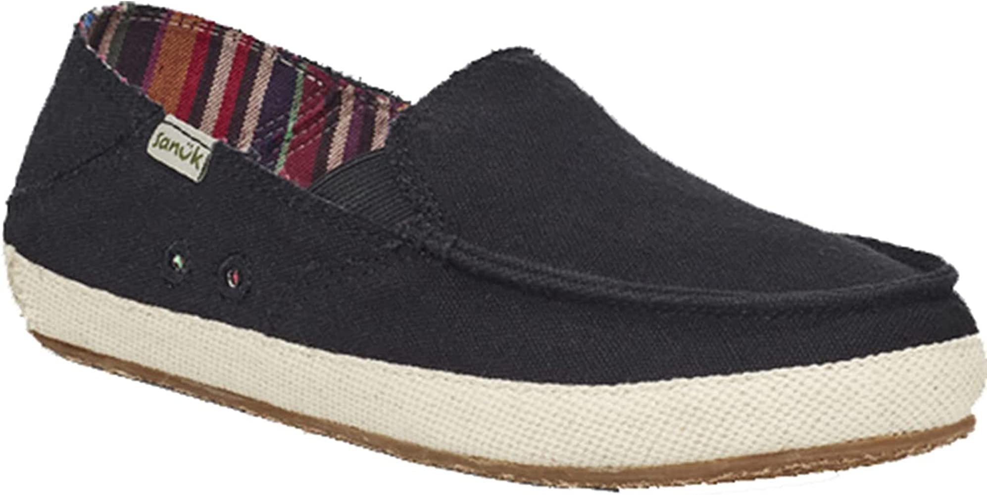Sanuk Twinny Soft Top Black Women's Slip-On Shoes Size 11 B (M) - Comfortable & Stylish for Casual Wear, Beach, and Travel