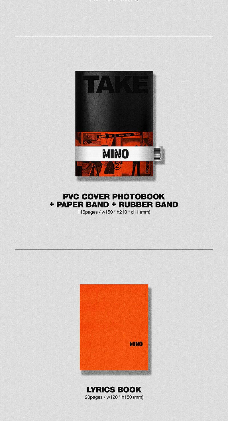 SONG MINO [TAKE] 2nd Album [TAKE #1] VER. 1 - K-POP CD with 116p Photo Book, Lyrics Book, Photo Card & Sticker - Sealed Collectors Edition for K-POP Fans & Music Lovers - Perfect for Gifts, Collections & K-POP Merch Displays