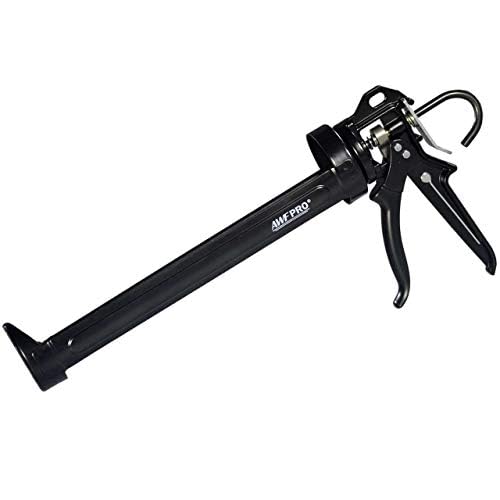 AWF PRO Heavy Duty Caulk Gun - 18:1 Thrust Ratio, Steel Frame Construction with Rotating Barrel, Ladder Hook & Dripless Pressure Release - Professional Sealant Applicator for Construction, Home Repair & DIY Projects (29 oz Caulking Gun, Pack of 1)