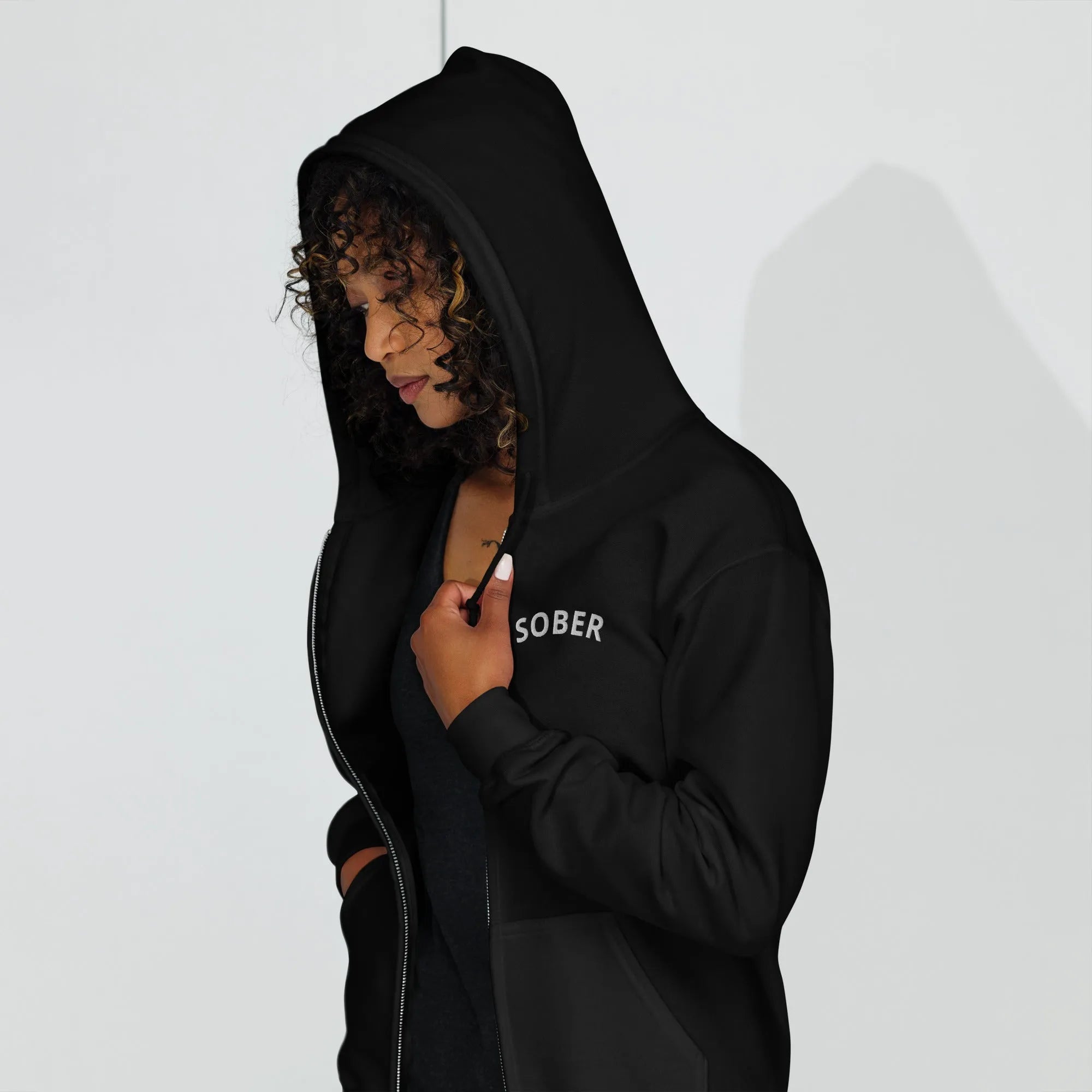 Sober Embroidered Unisex Hoodie - Comfortable Pullover Sweatshirt for Men & Women | Perfect for Casual Wear, Street Style & Outdoor Activities