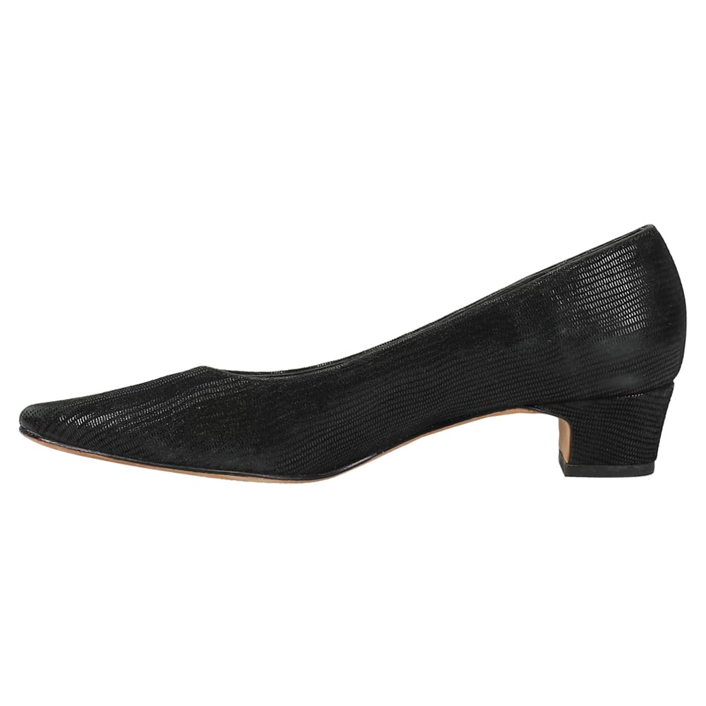 VANELi Women's Pointed Toe Block Heel Pumps - Low Heel Dress Shoes (1-2 Inch) for Office, Wedding & Casual Wear - Black