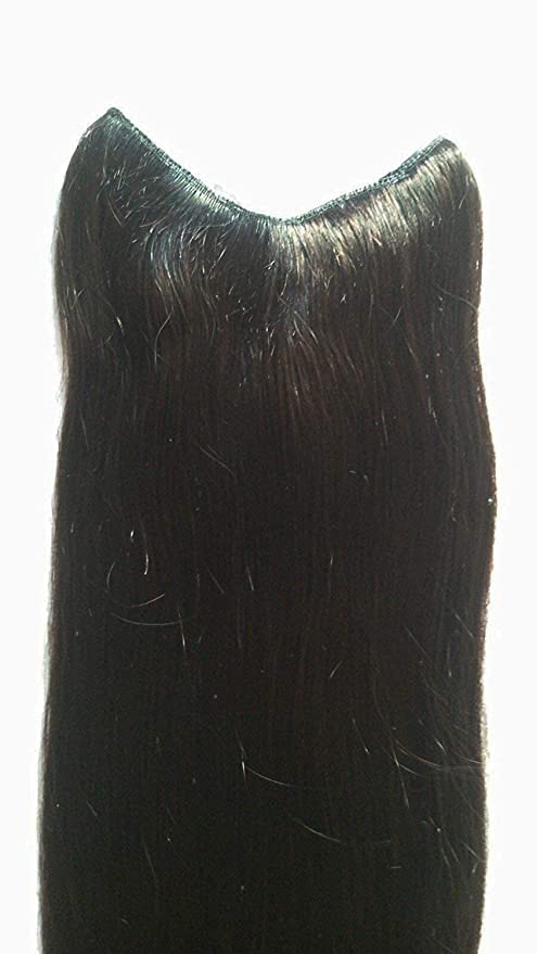Premium 32 Inch V-Shape Human Hair Extensions for Women - 50g Dark Brown with Free Clips & Comb - Perfect for Volume, Length & Styling for Parties, Weddings & Daily Wear