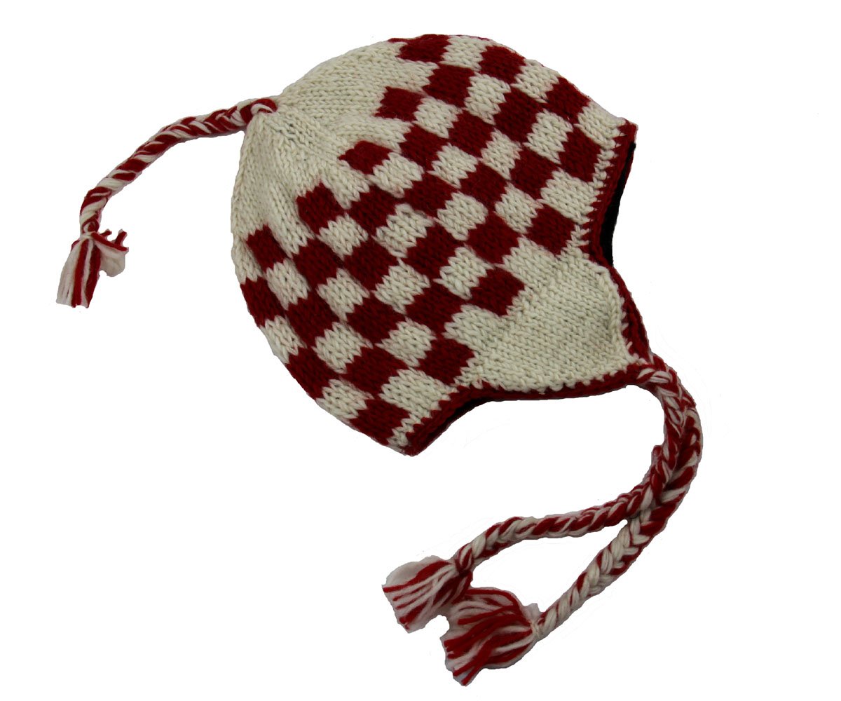 Handmade Wool Ski Hat from Nepal - Warm & Stylish Winter Beanie for Men & Women - Perfect for Skiing, Snowboarding & Cold Weather Activities (White)
