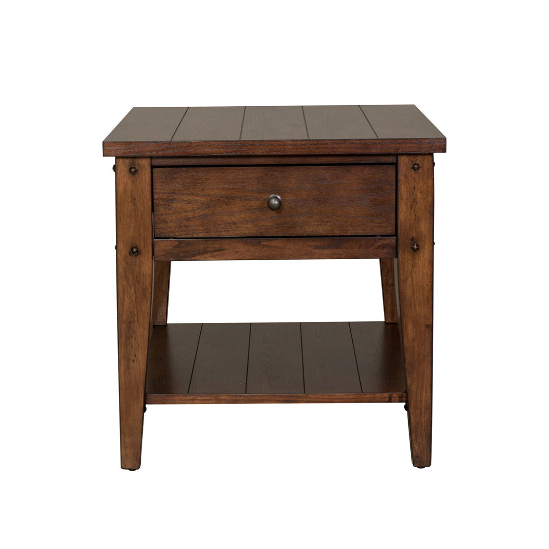 Rustic Lake House End Table - Small Wooden Side Table for Living Room, Bedroom, or Cabin - Perfect for Coffee, Books, and Cozy Decor