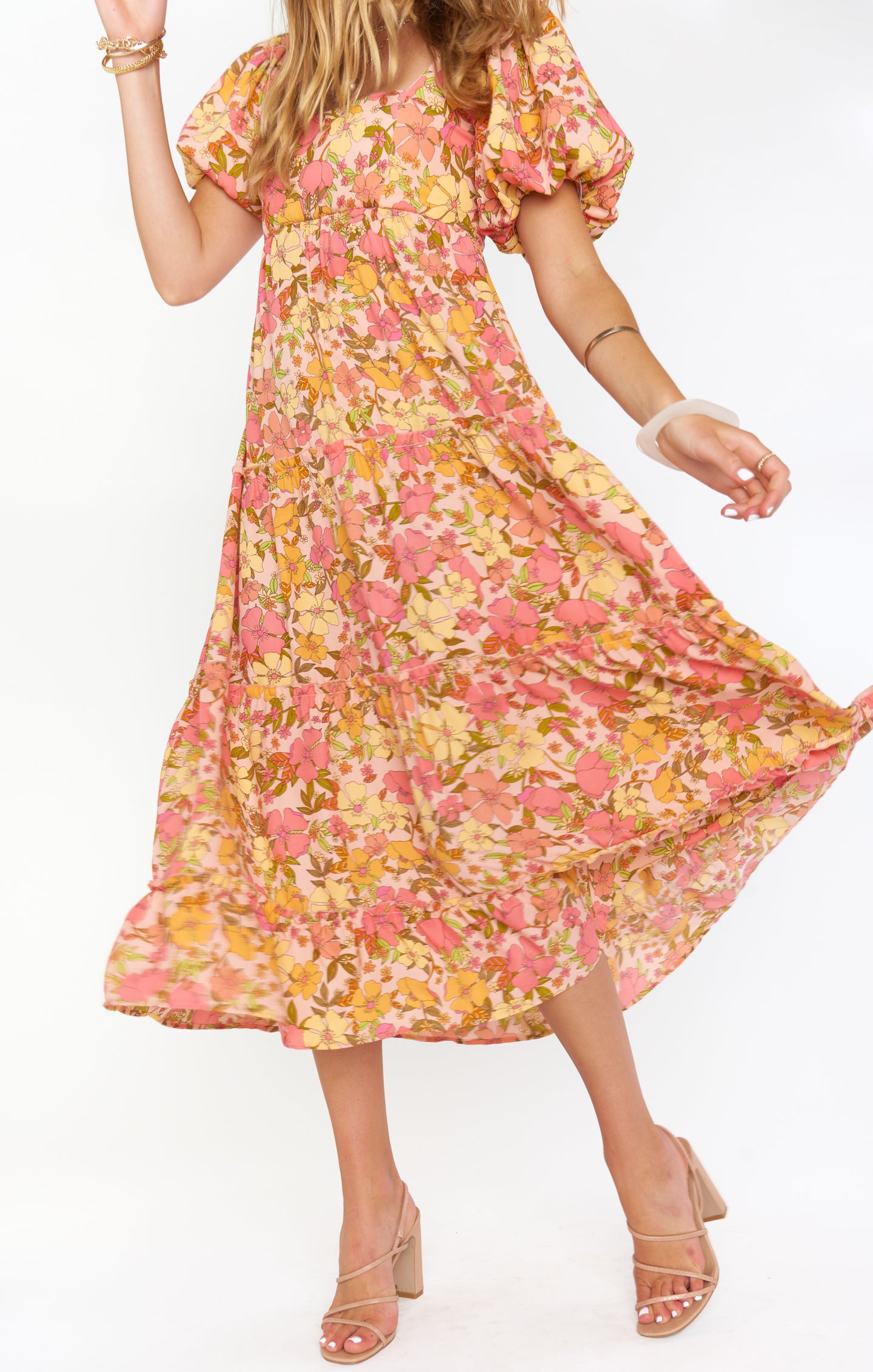 Linds Midi Dress - Floral Print Summer Dress for Women | Casual & Party Wear | Perfect for Brunch, Date Night & Vacation
