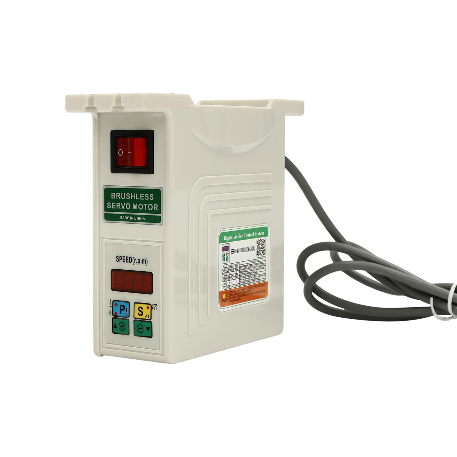 Brushless Servo Motor for Industrial Sewing Machine - Energy Saving, Quiet Operation with Split Motor & Controller (12.4x11x8.3 Inch) - Perfect for Heavy-Duty Garment Manufacturing and Textile Production