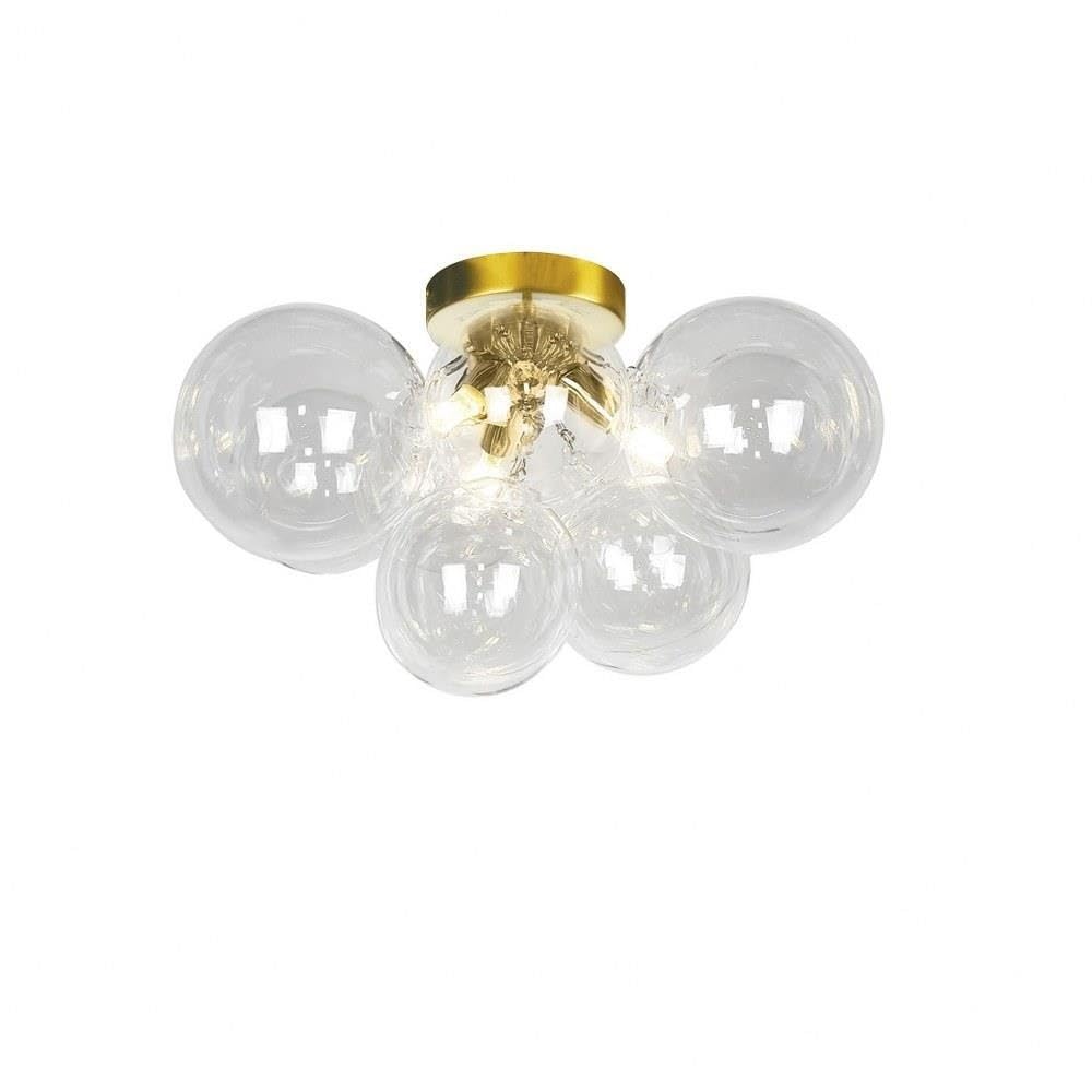 Dainolite CMT-143FH-CLR-AGB Comet 3-Light Flush Mount Ceiling Light Fixture, 105W Clear Glass, Modern Lighting for Bedroom, Kitchen, Hallway, and Living Room