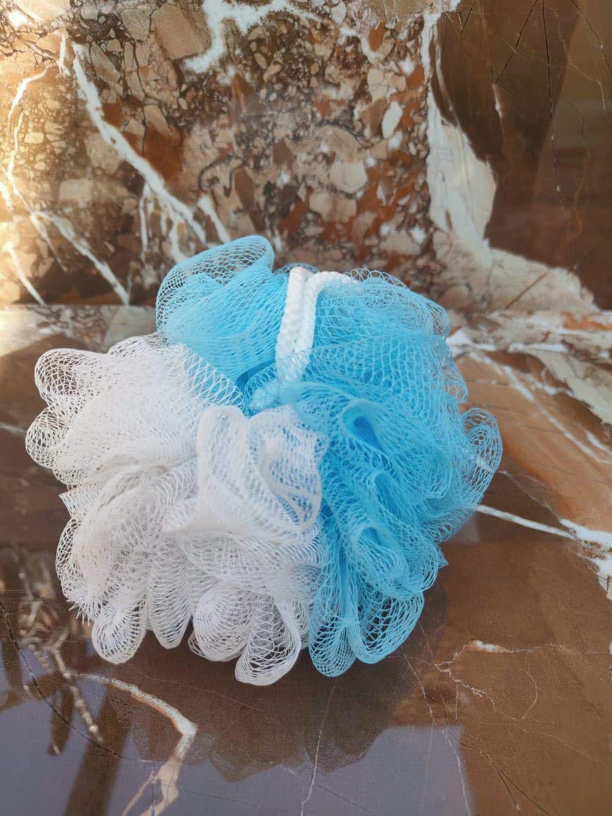 Premium Round Loofah Sponge for Men & Women - Exfoliating Bath & Shower Scrubber (2-Pack, Green & Pink) - Perfect for Couples, Spa Days & Gentle Skin Care