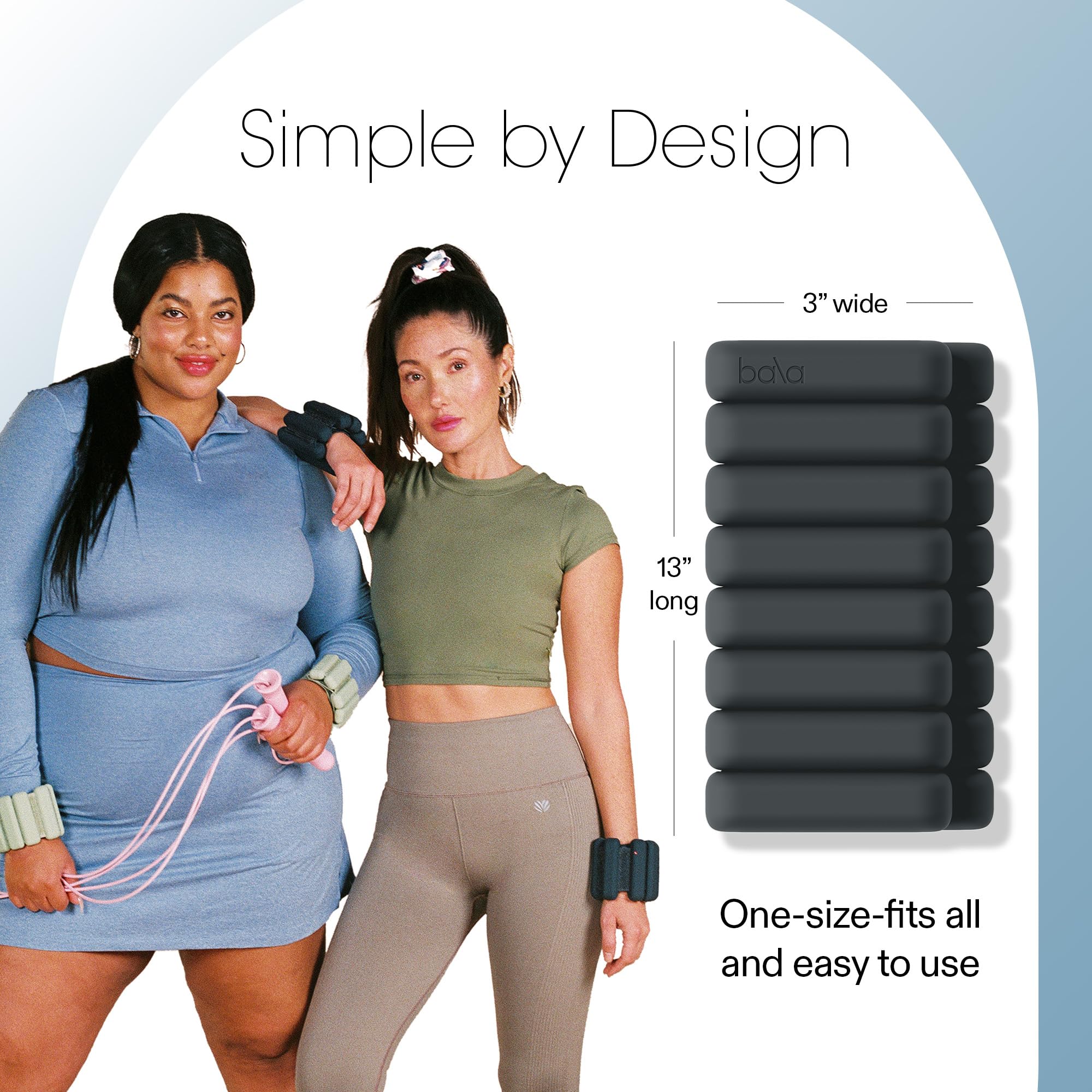Bala Bangles Adjustable Silicone Wrist & Ankle Weights for Women & Men - 1-2lb Wearable Arm & Leg Weights for Gym, Yoga, Pilates, Cardio & Strength Training - Perfect for Home Workouts, Walking & Fitness Enthusiasts