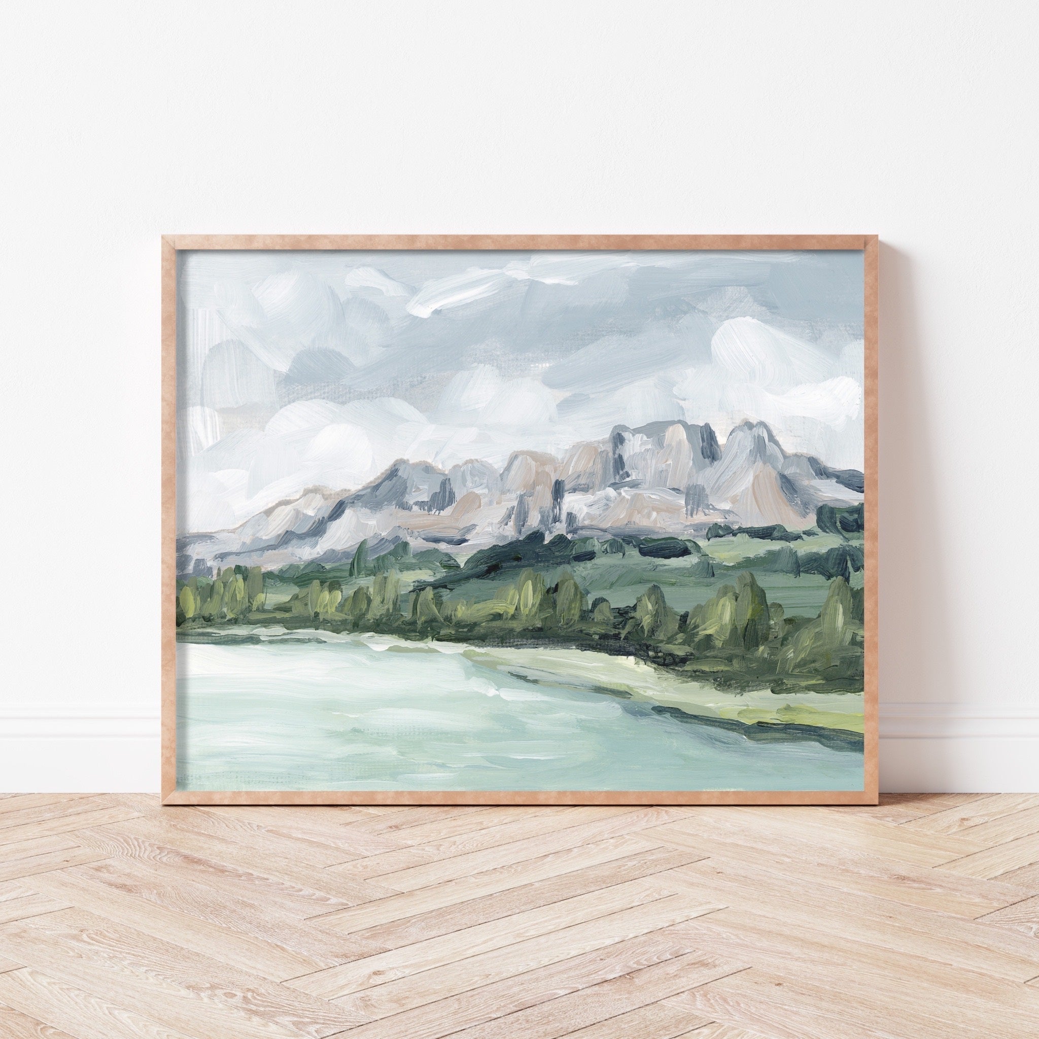 Lake in the North Wall Art Print - Nature Landscape Painting for Home & Office Decor - Perfect for Living Room, Bedroom or Office Wall Decoration