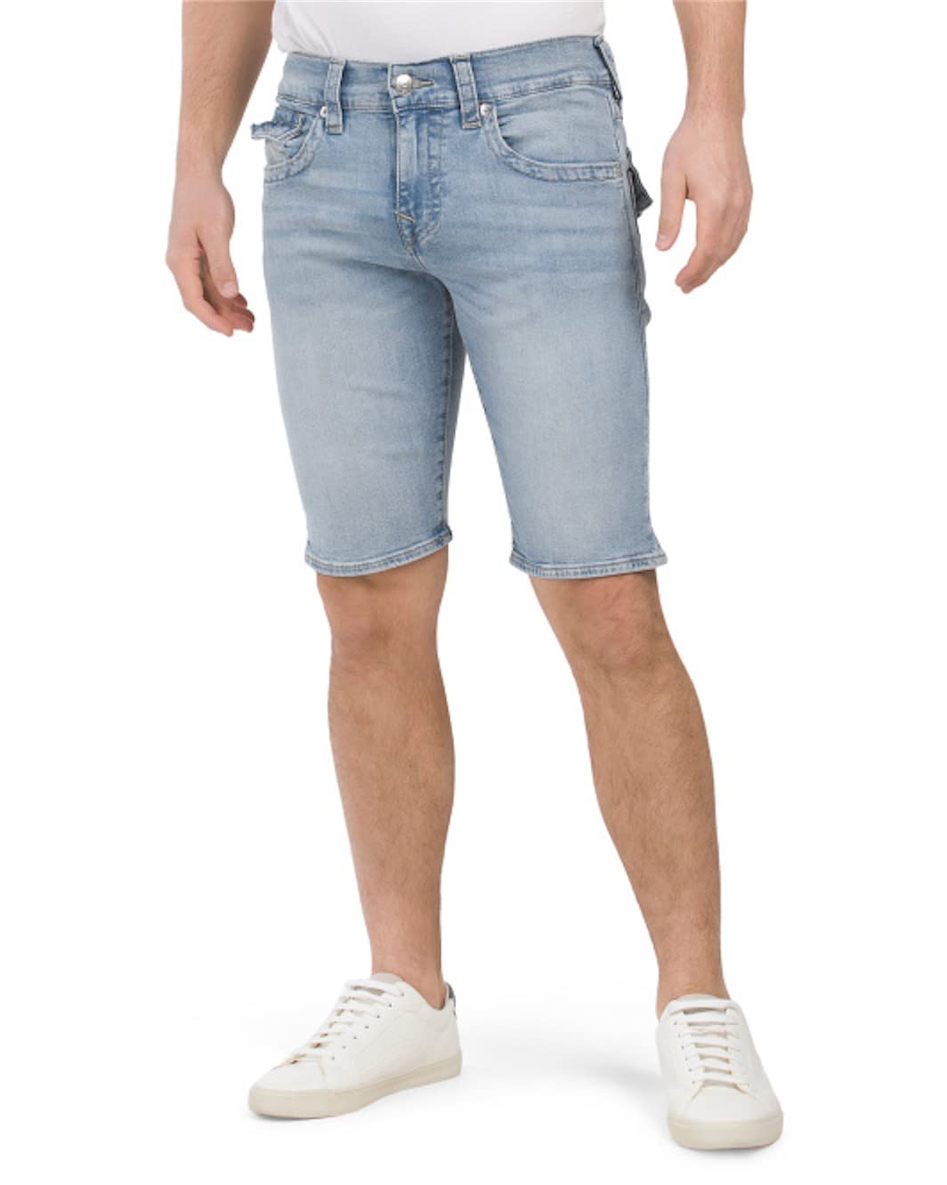 True Religion Men's Ricky Clean Edge Shorts with Flap - Premium Denim Shorts for Men | Casual Summer Wear & Street Style Fashion | Perfect for Beach, Gym, and Everyday Outfits