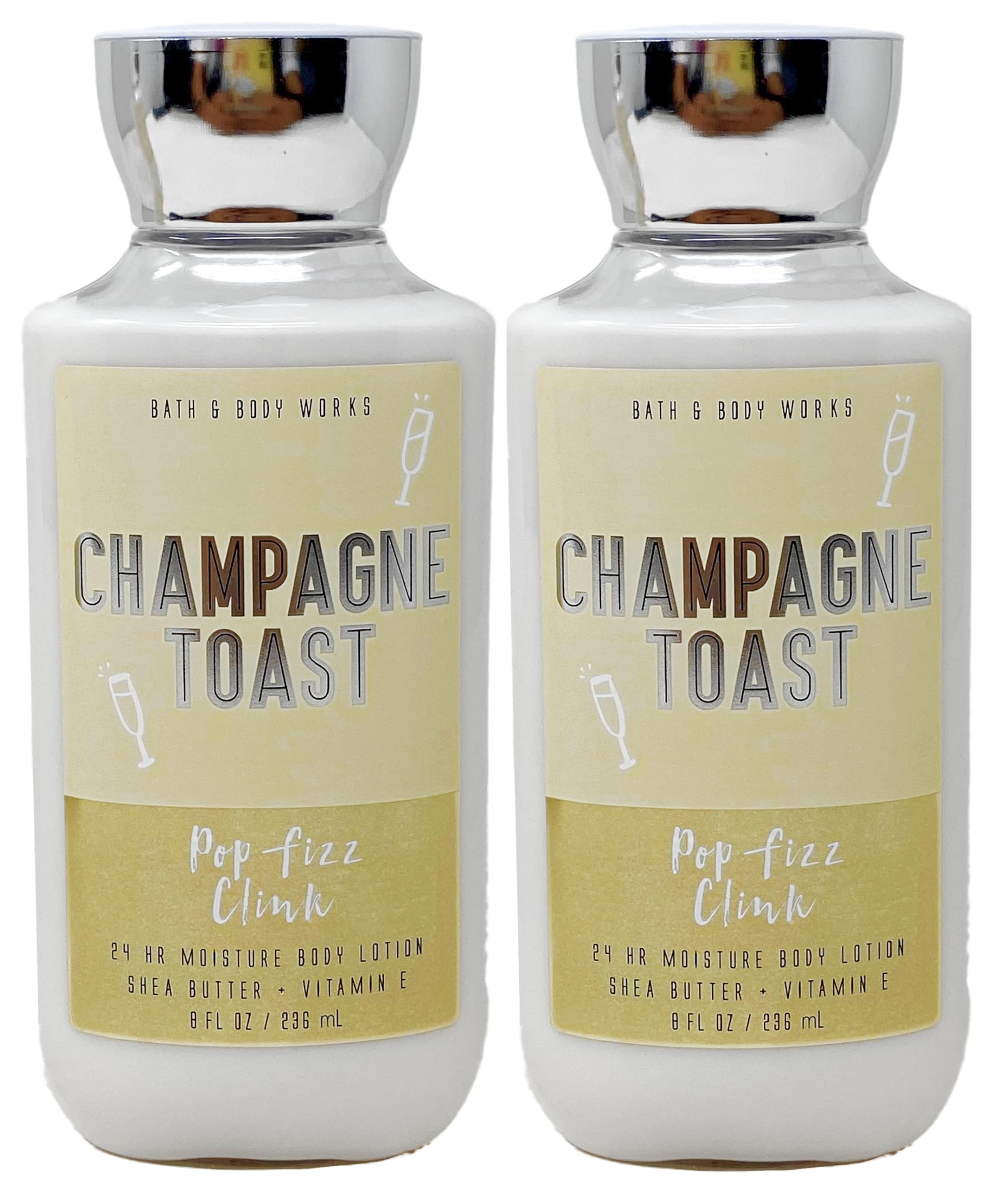Bath & Body Works Champagne Toast Moisturizing Body Lotion - Pack of 2-24 | Hydrating & Fragrant for Daily Skincare & Gift Giving