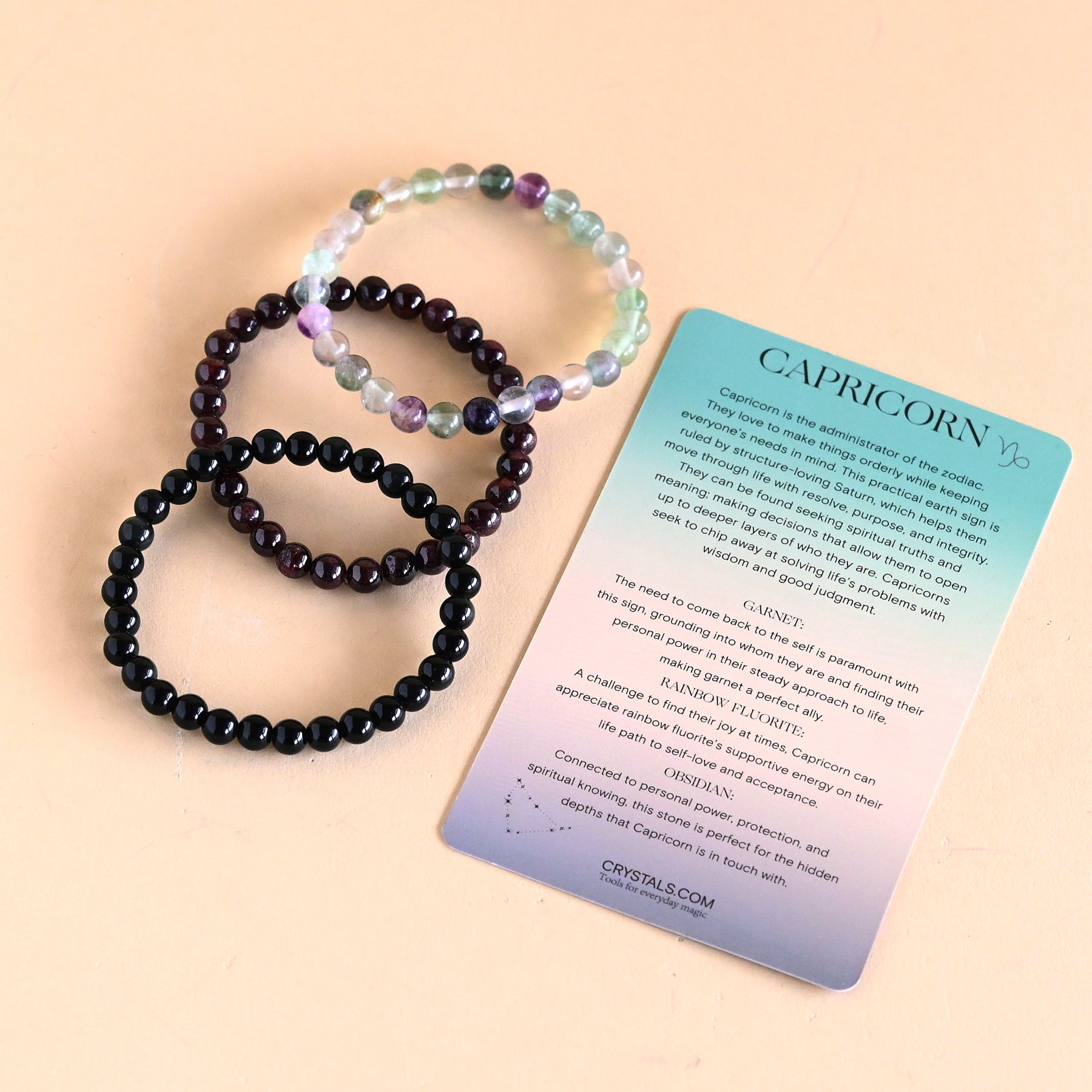 Capricorn Zodiac Bracelet Trio Set - Stylish & Meaningful Astrology Jewelry for Women | Perfect for Gifts, Daily Wear & Spiritual Healing
