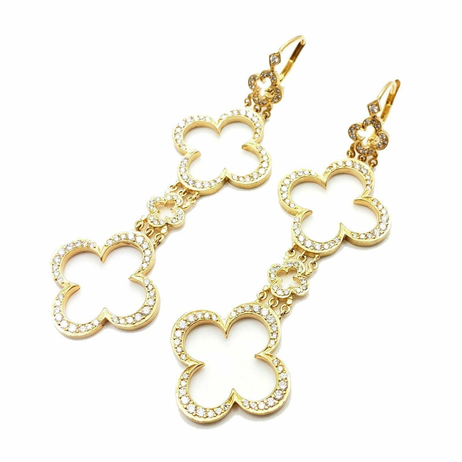 Ultra Rare 18k Yellow Gold 3ctw Diamond Cross Earrings by Loree Rodkin - Luxury Religious Jewelry for Women, Perfect for Church, Weddings & Special Occasions