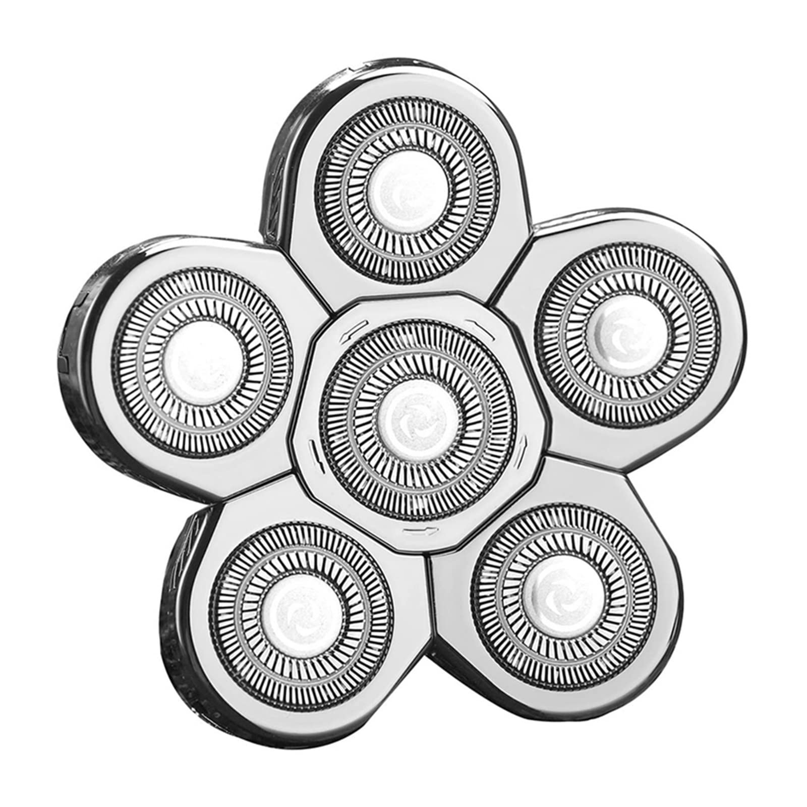 Premium 6-Blade Universal Replacement Head for Men's Electric Shavers - Silver | Compatible with Most Razor Brands | Smooth Shaving for Daily Grooming & Travel