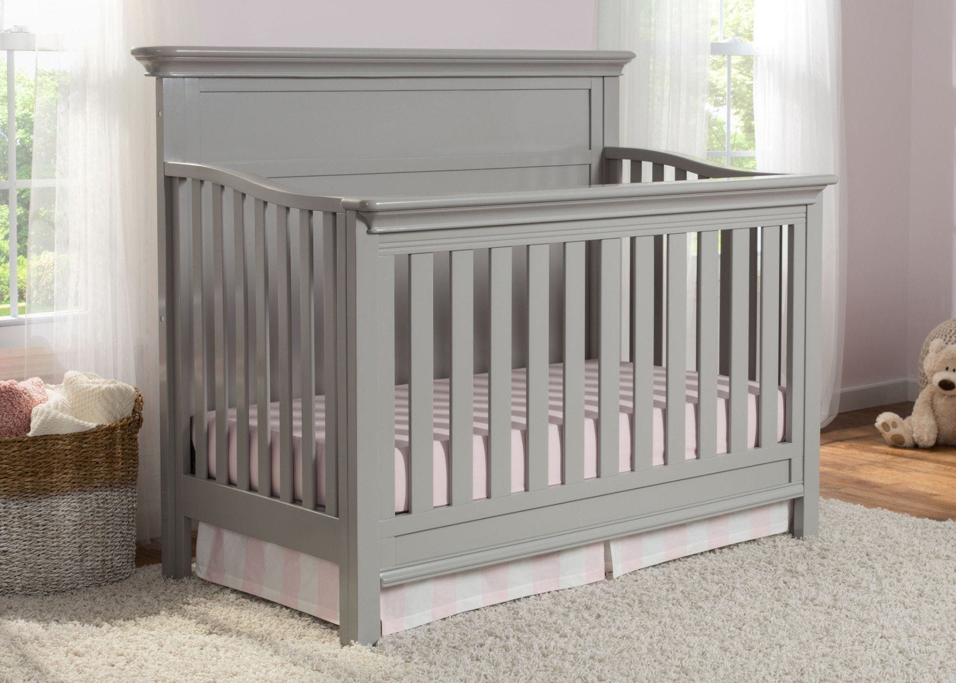 Fairmount 4-in-1 Convertible Baby Crib - Toddler Bed, Daybed & Full-Size Bed - Safe & Stylish Nursery Furniture for Newborns to Teens - Perfect for Bedrooms, Daycare & Guest Rooms