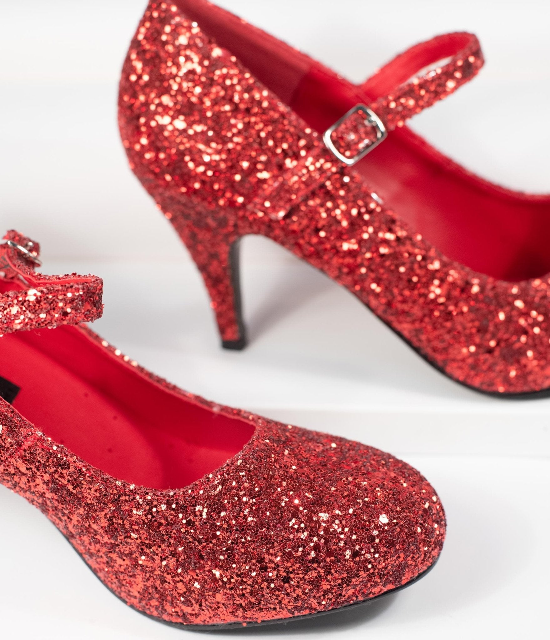 Sparkly Red Glinda Mary Jane Heels for Women - Elegant Glitter Party Shoes for Weddings, Prom, Cosplay & Halloween Costumes