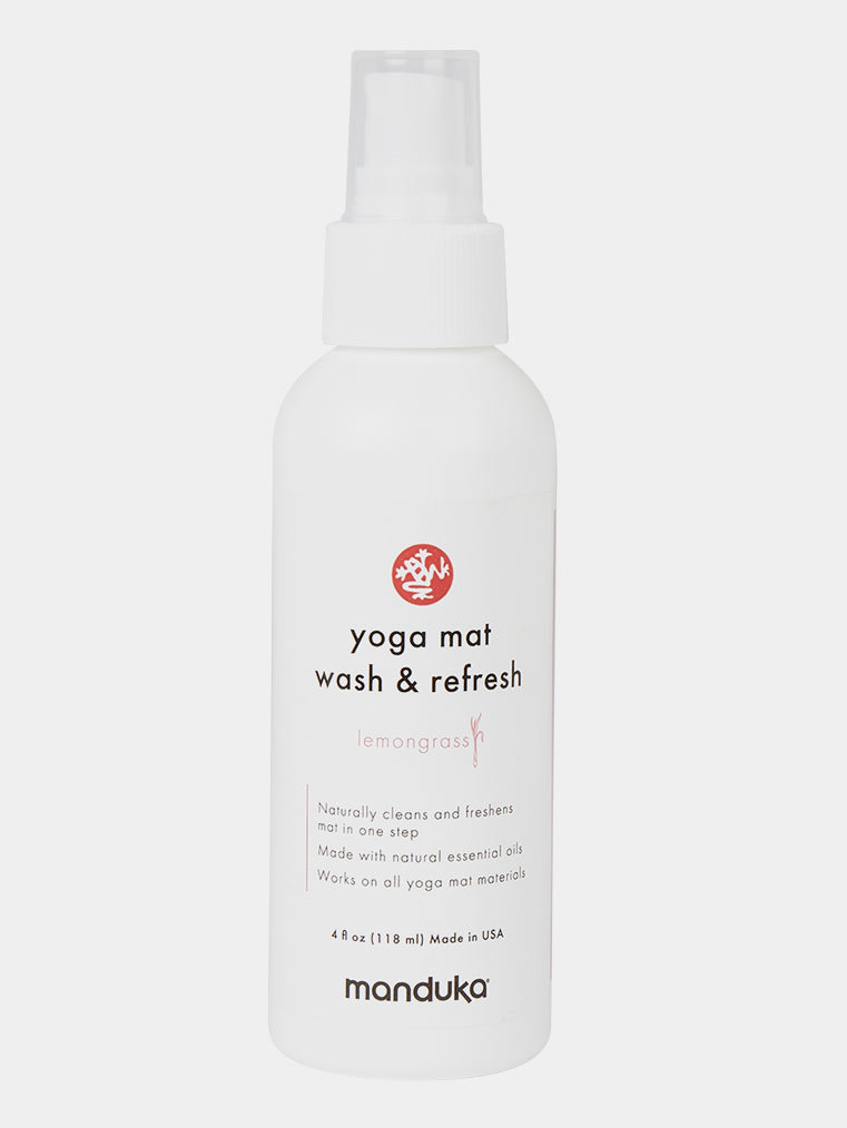 Manduka Yoga Mat Cleaner & Refresher - 4 oz Lemongrass Scent for Deep Cleaning & Odor Removal - Perfect for Home, Studio & Travel Use